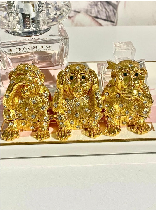 Three Wise Monkeys Trinket Box