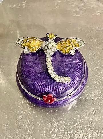 Purple Dragonfly Trinket Box