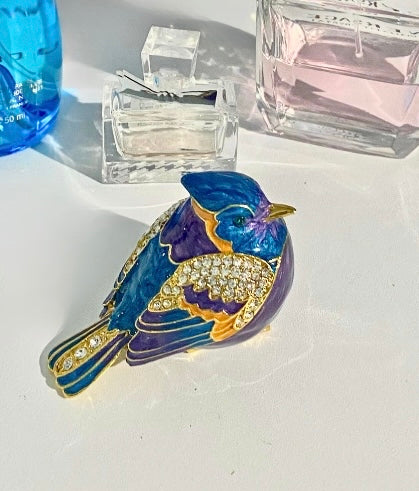 Purple Robin Trinket Box