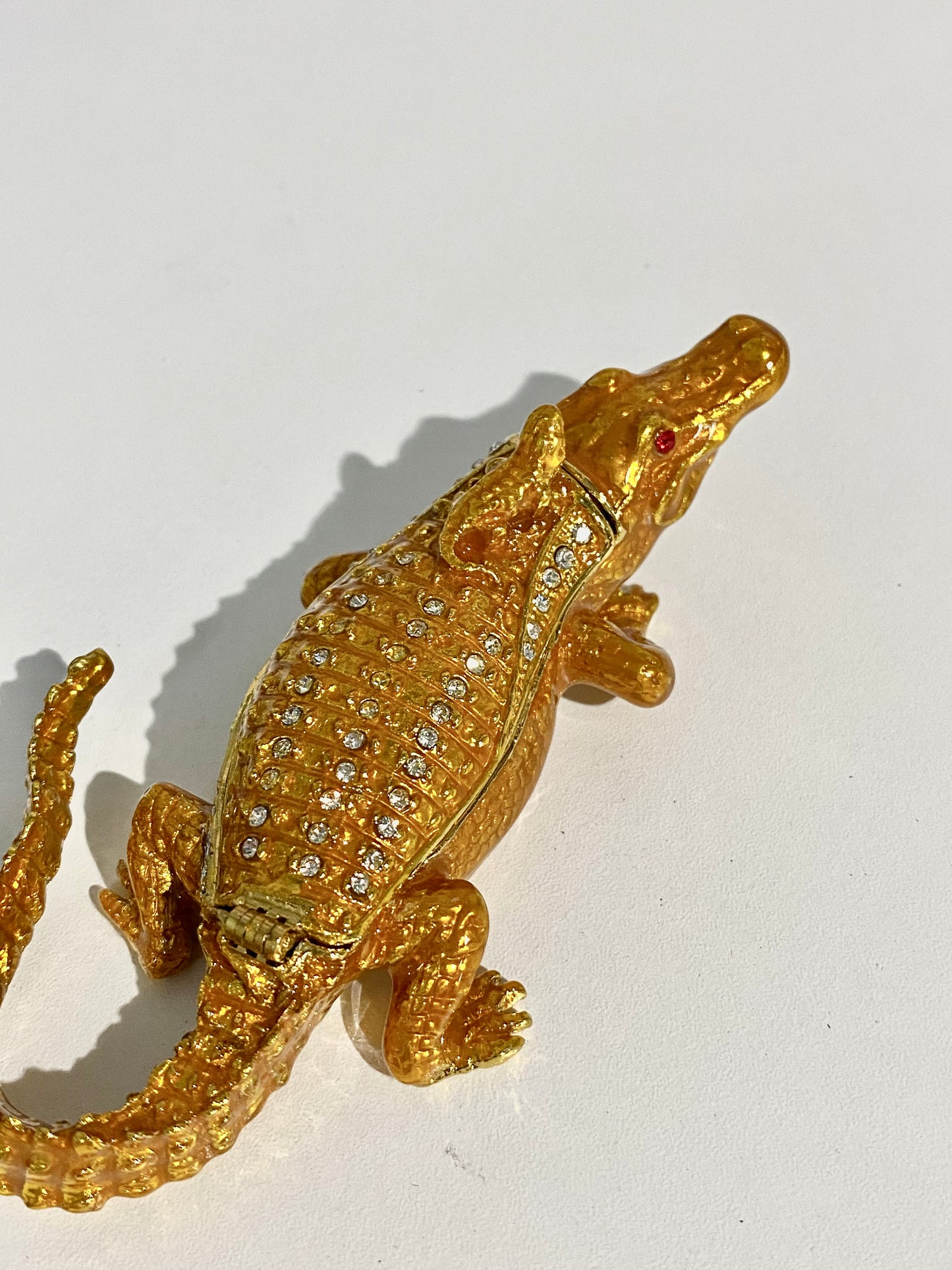 Amber Crocodile Trinket Box