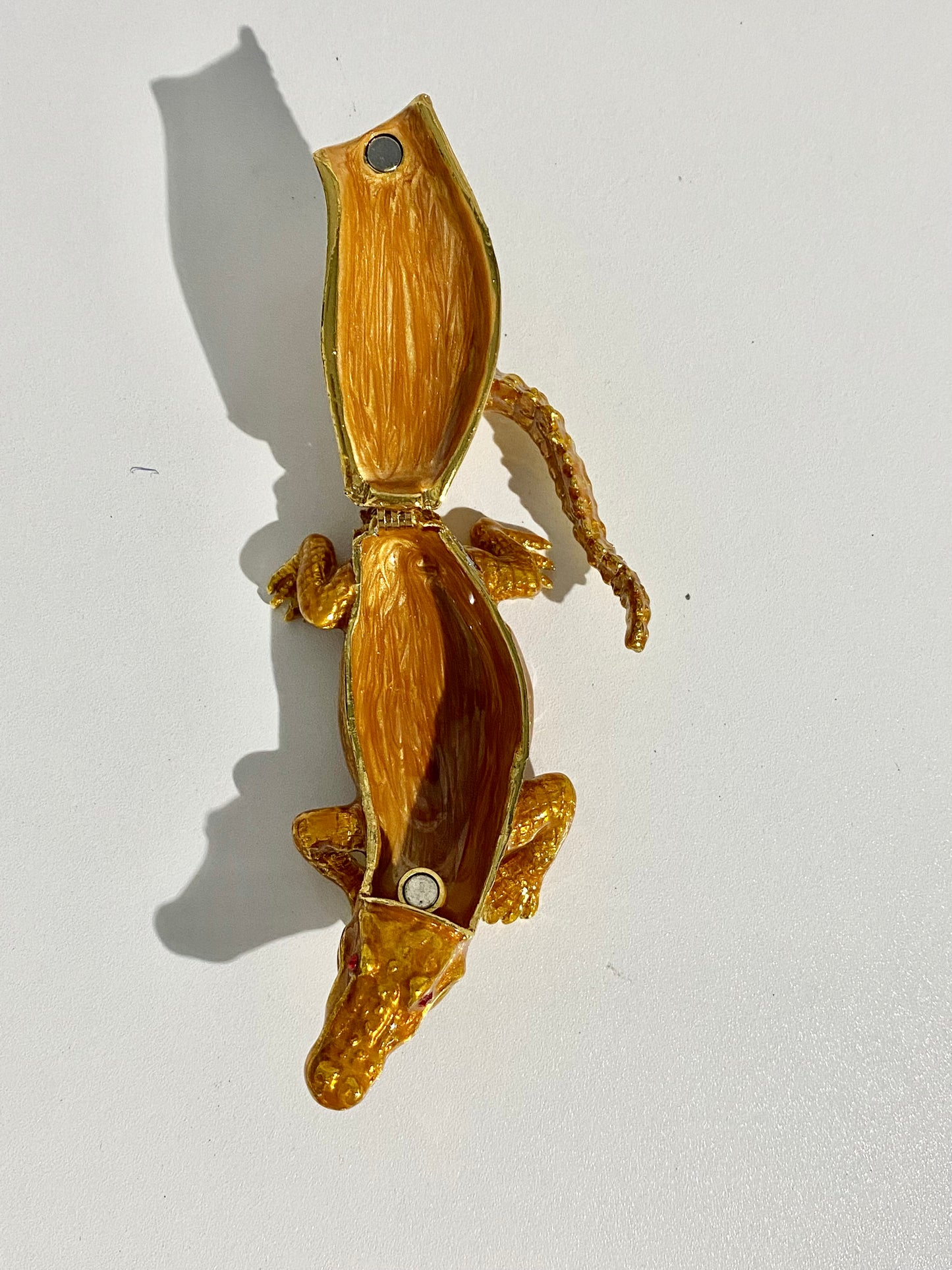 Amber Crocodile Trinket Box