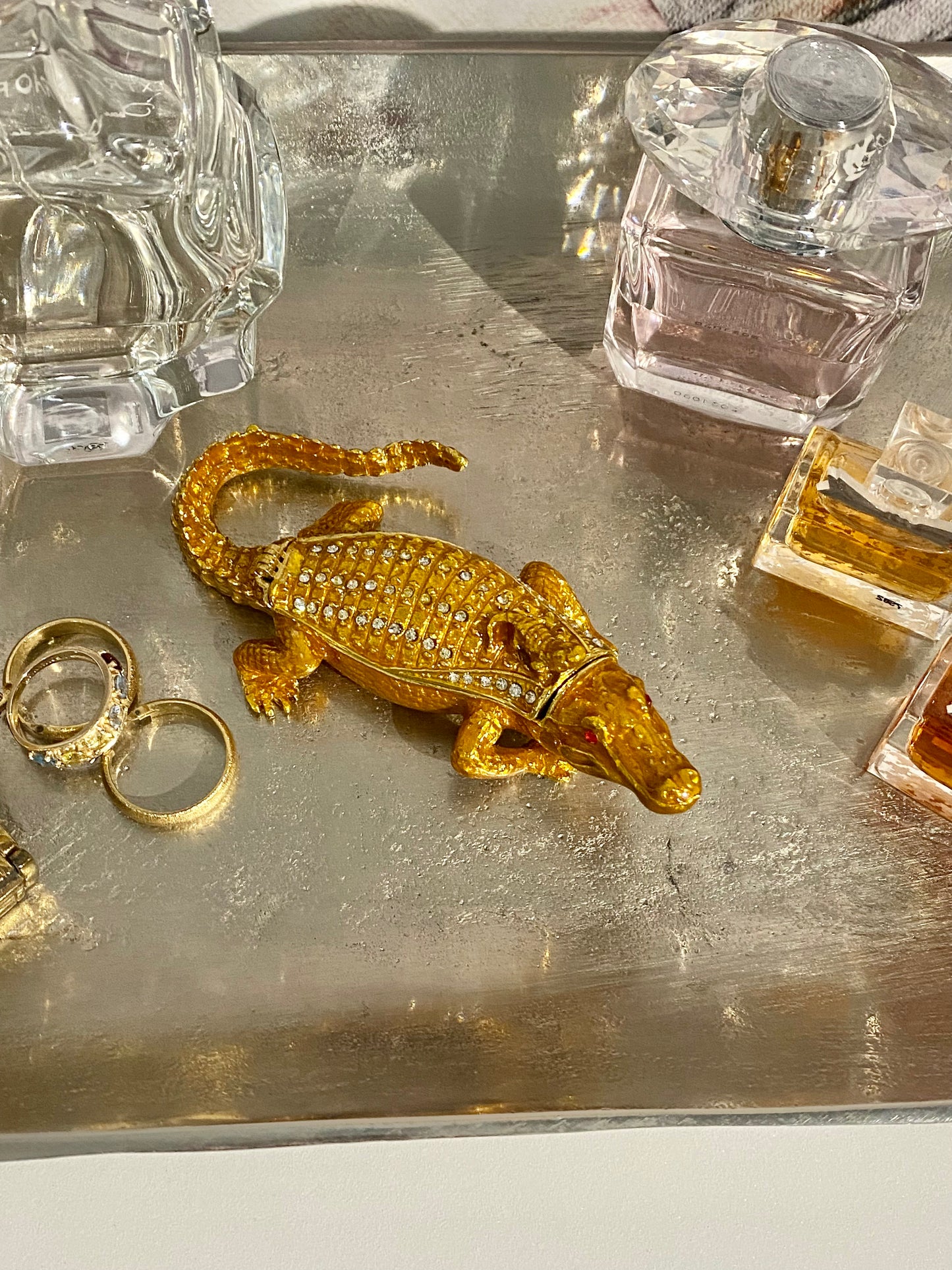 Amber Crocodile Trinket Box 2