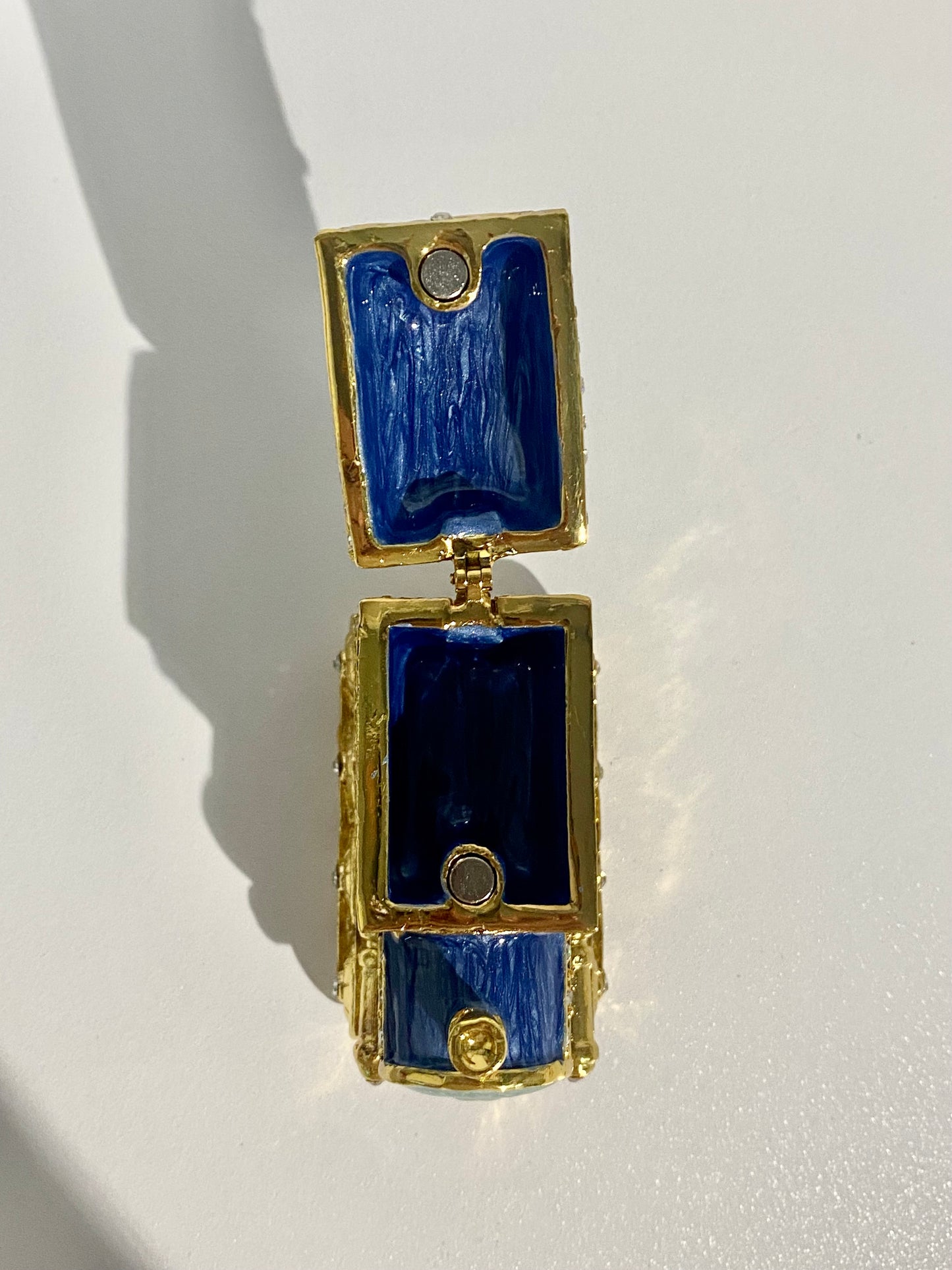 Blue and Gold Train Trinket Box