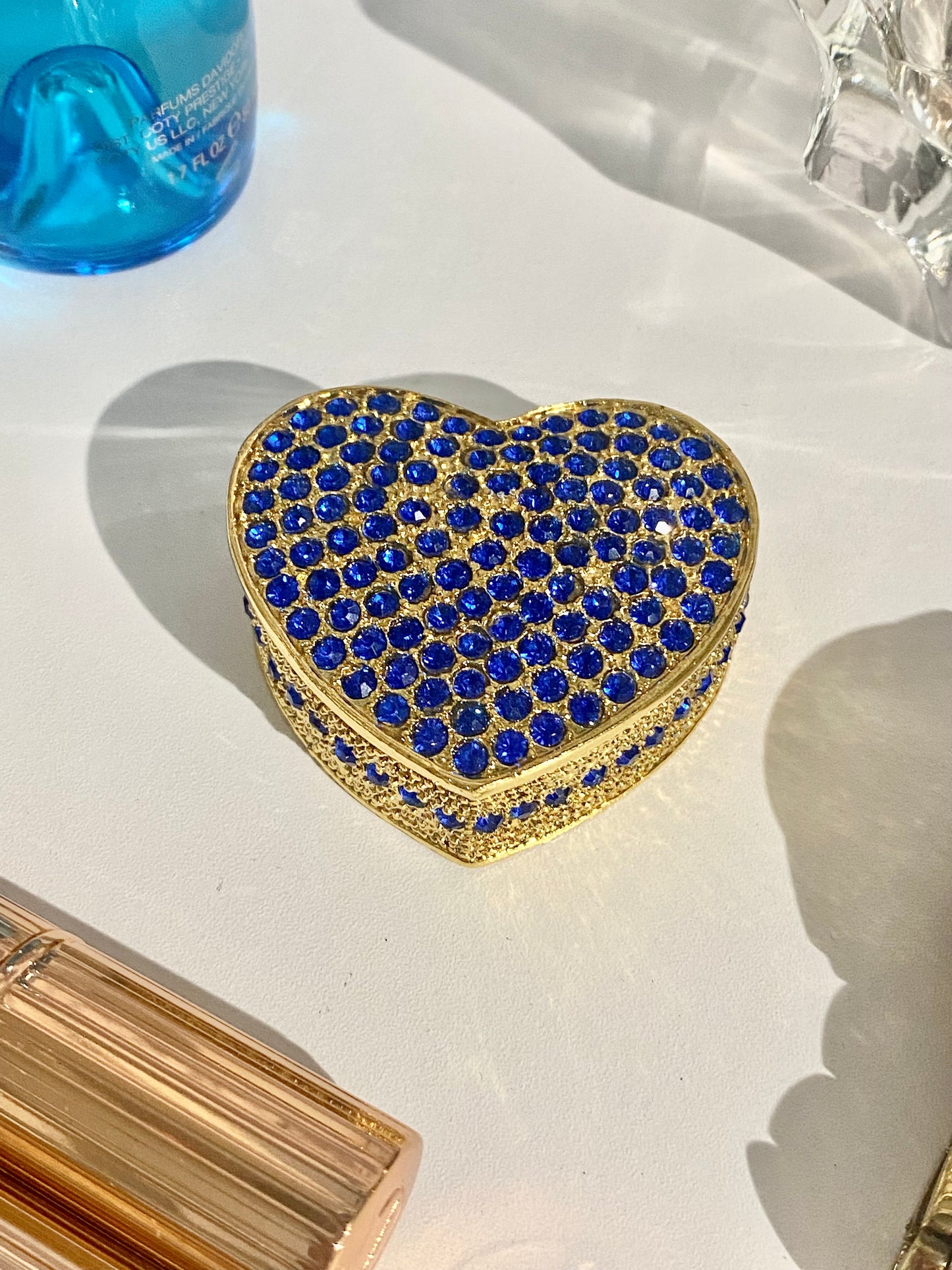 Sapphire Heart Trinket Box