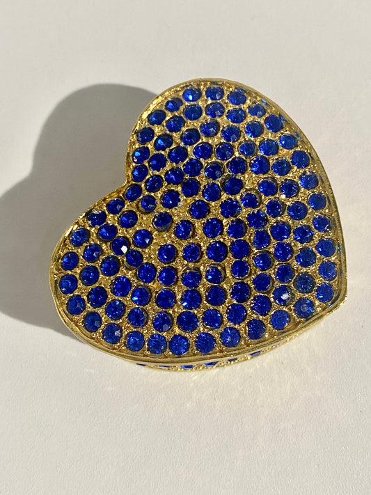 Sapphire Heart Trinket Box