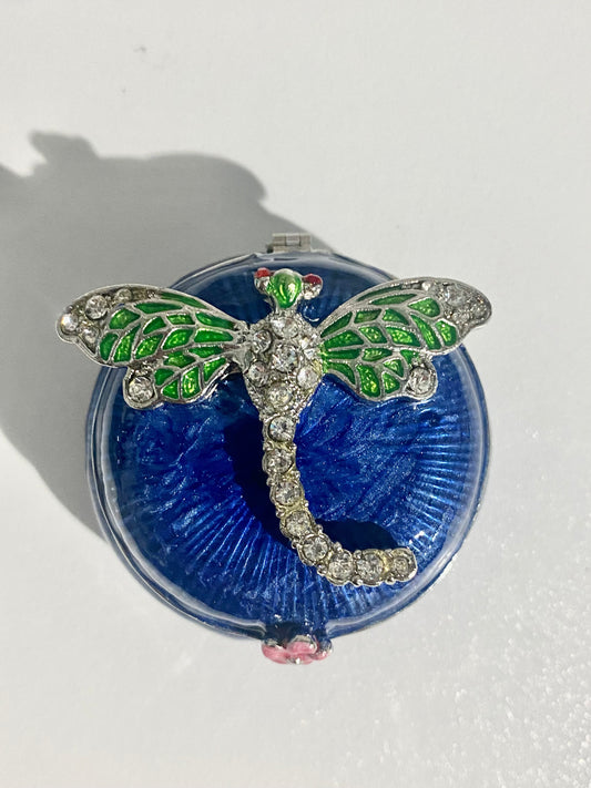 Blue Dragonfly Trinket Box