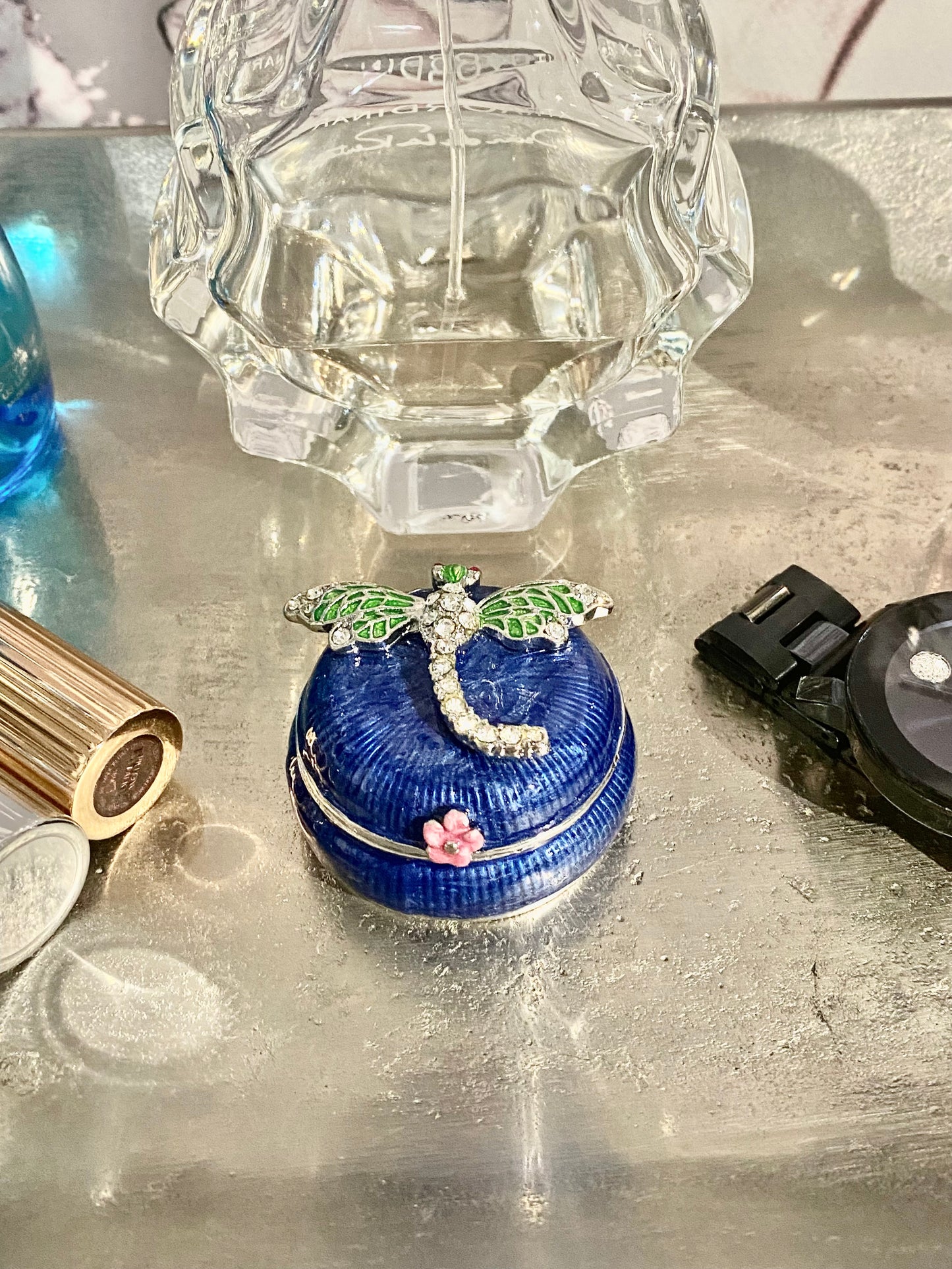 Blue Dragonfly Trinket Box