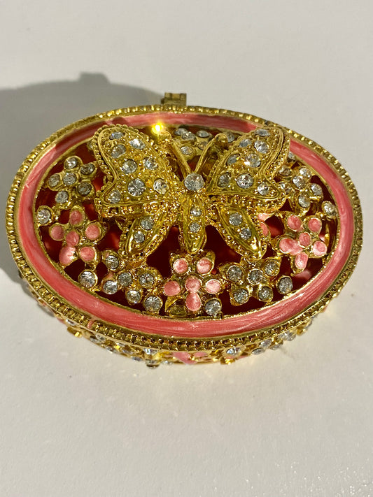 Vintage Butterfly Trinket Box