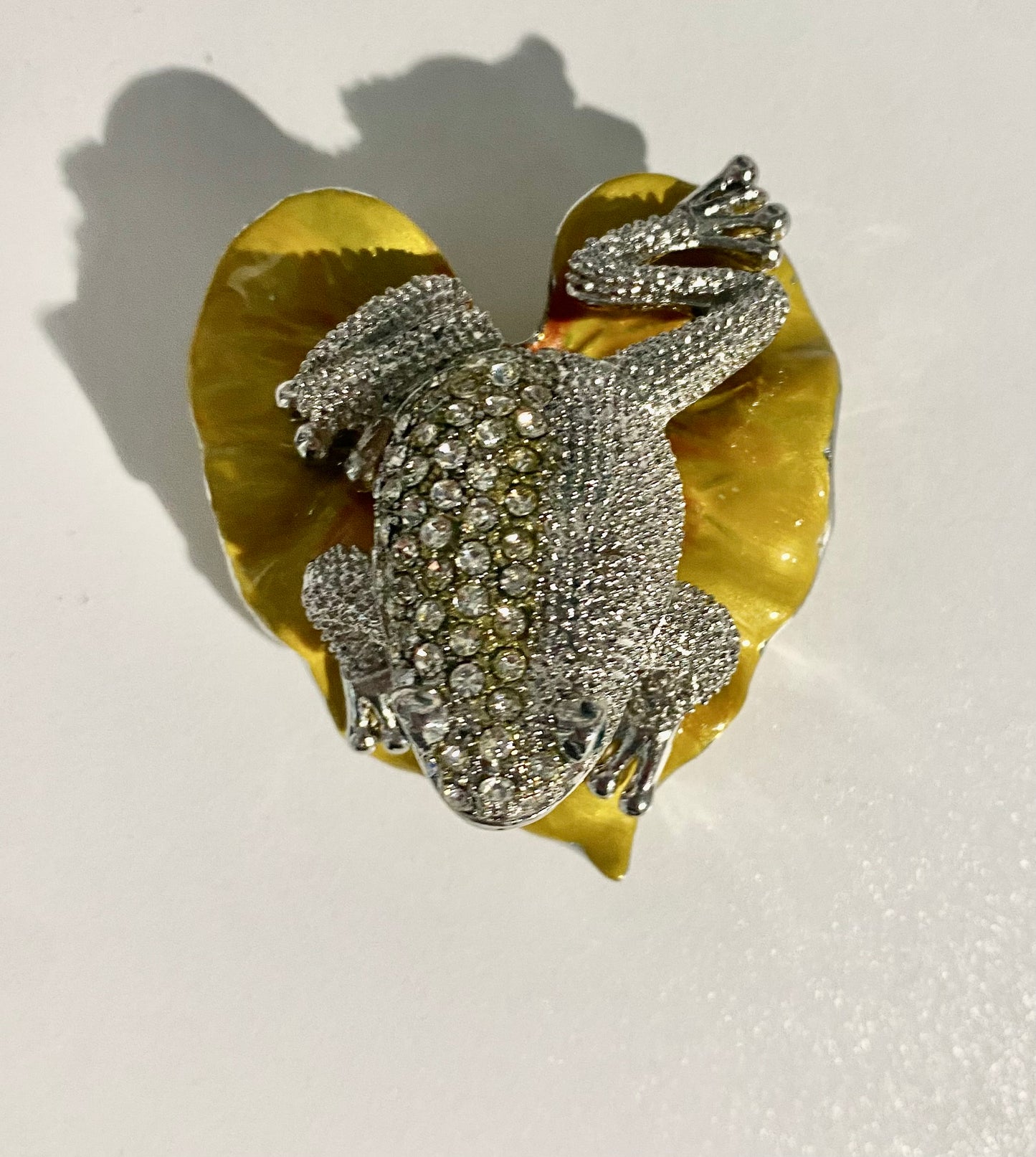 Diamond Silver Frog Trinket Box