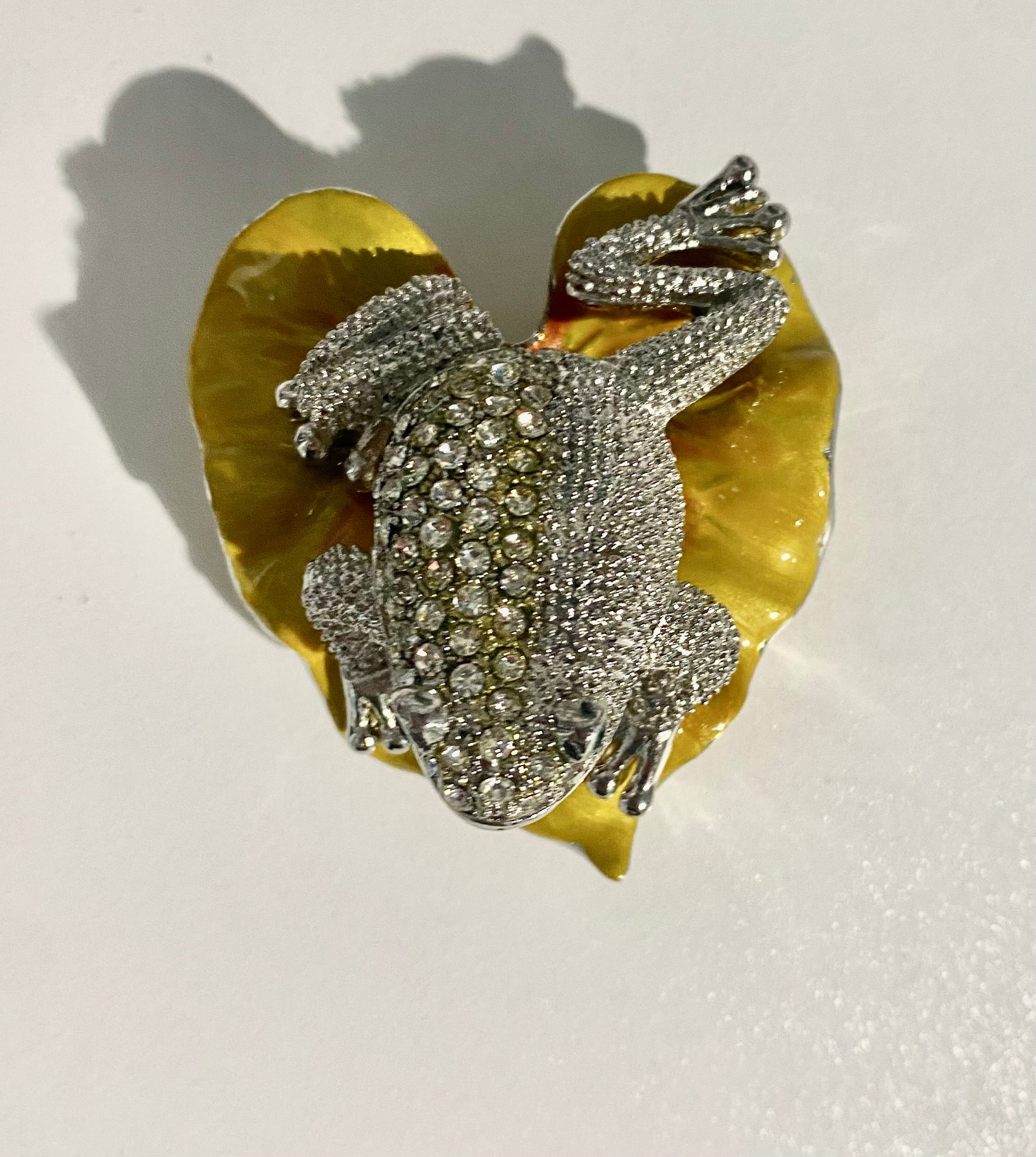 Diamond Silver Frog Trinket Box