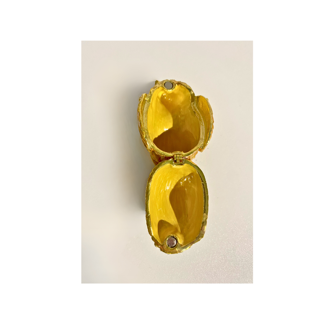 Diamond and Orange Hen Trinket Box