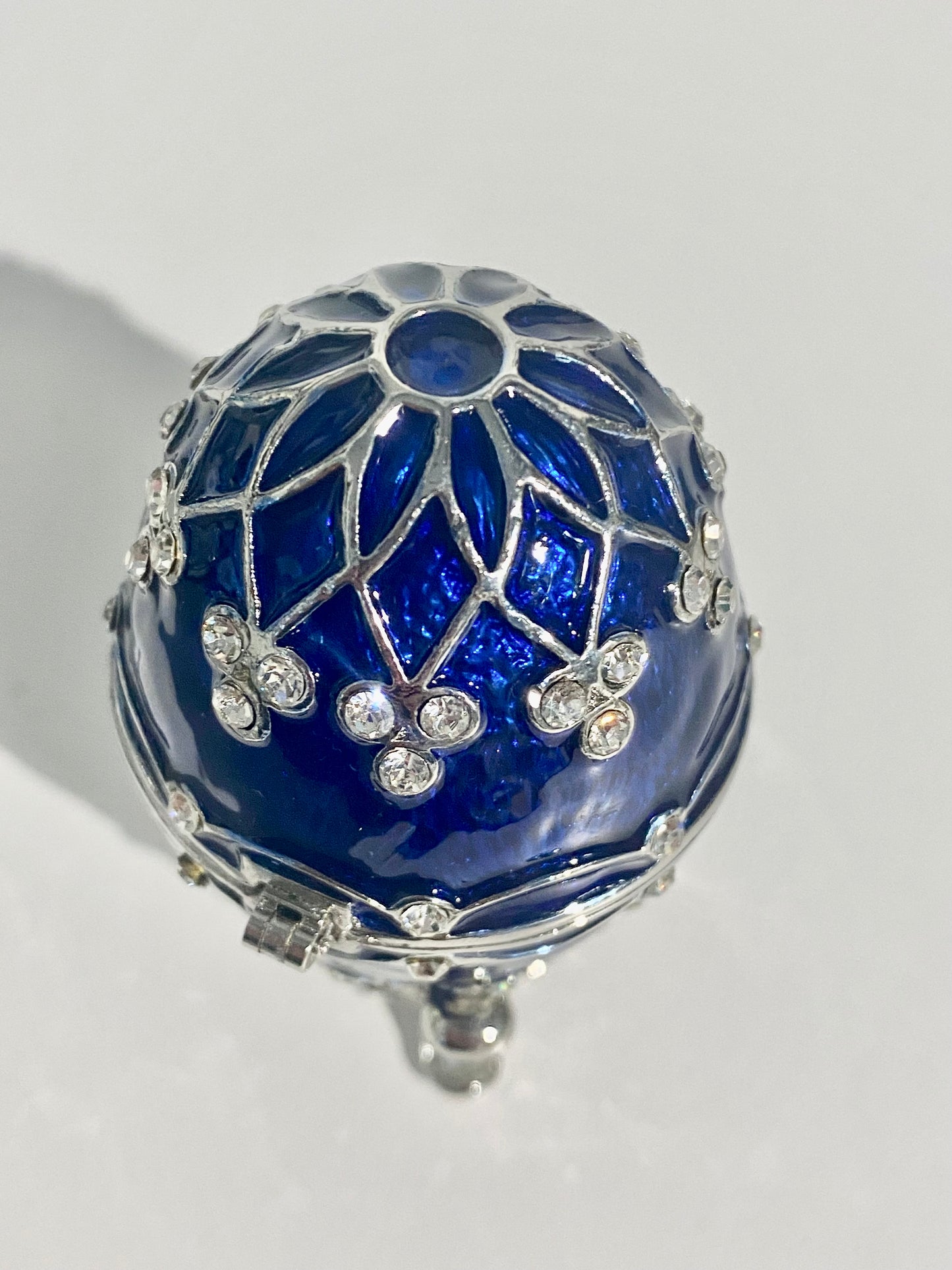 Blue and Silver Egg Trinket Box
