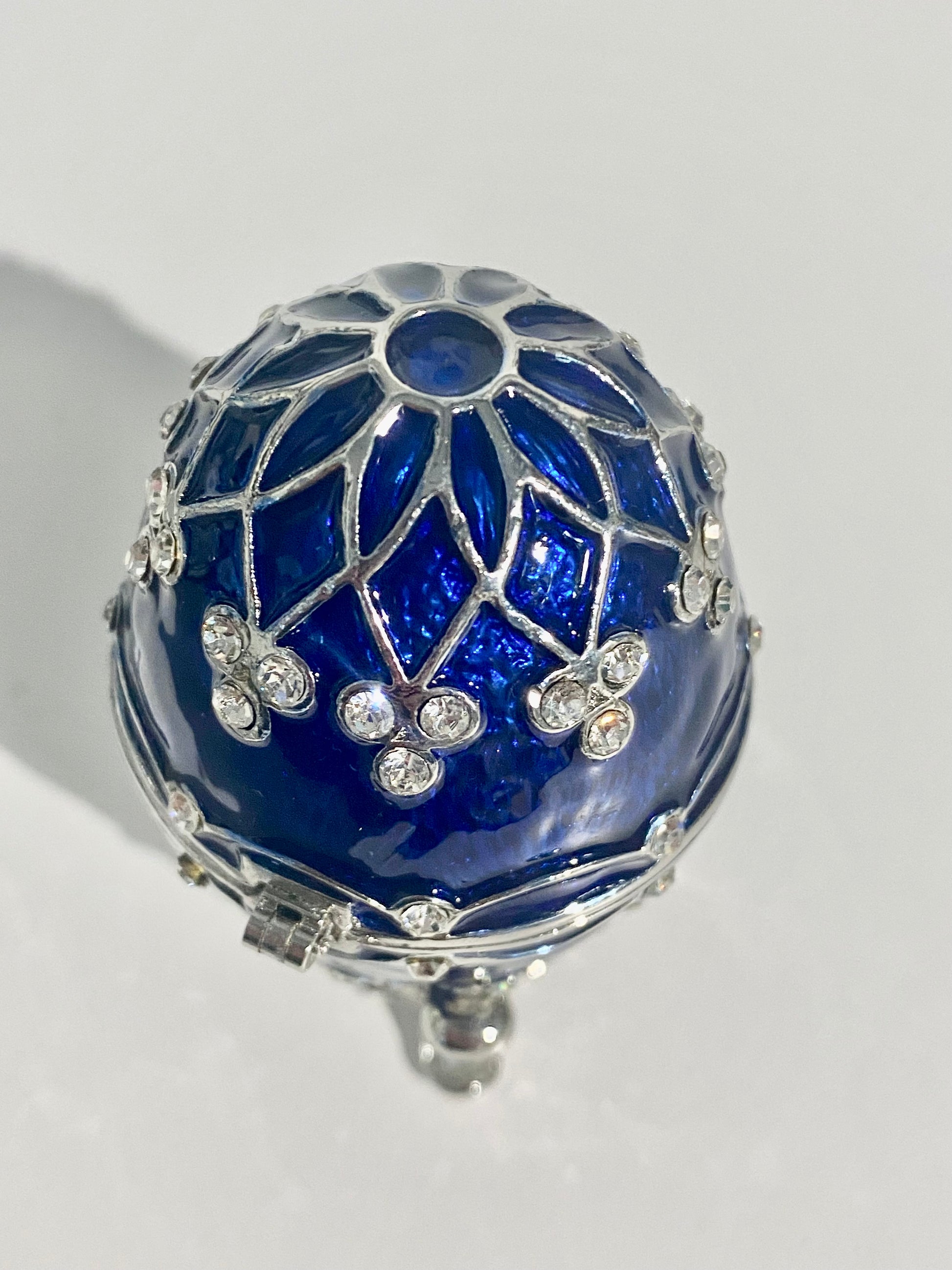 Blue and Silver Egg Trinket Box