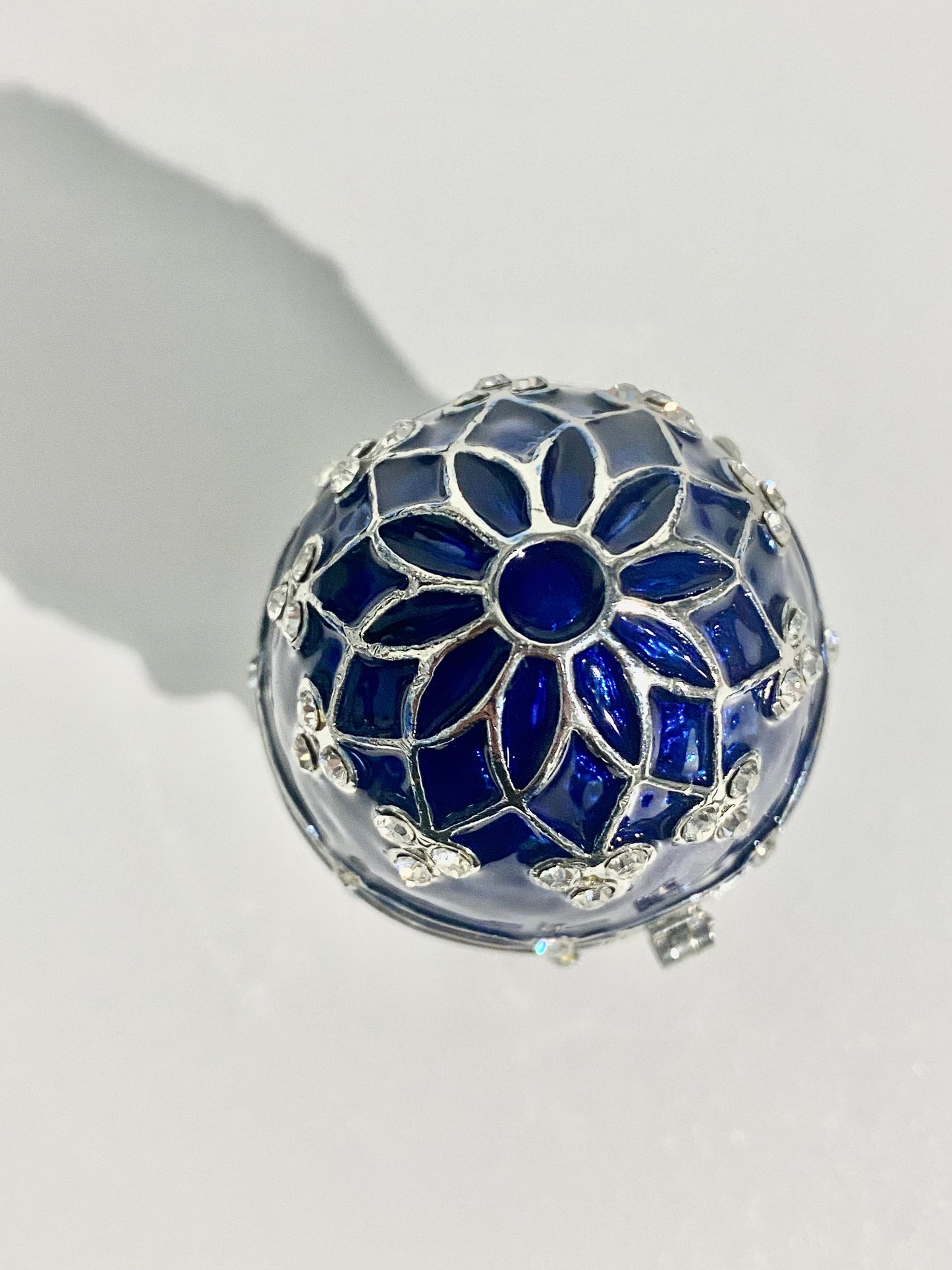 Blue and Silver Egg Trinket Box