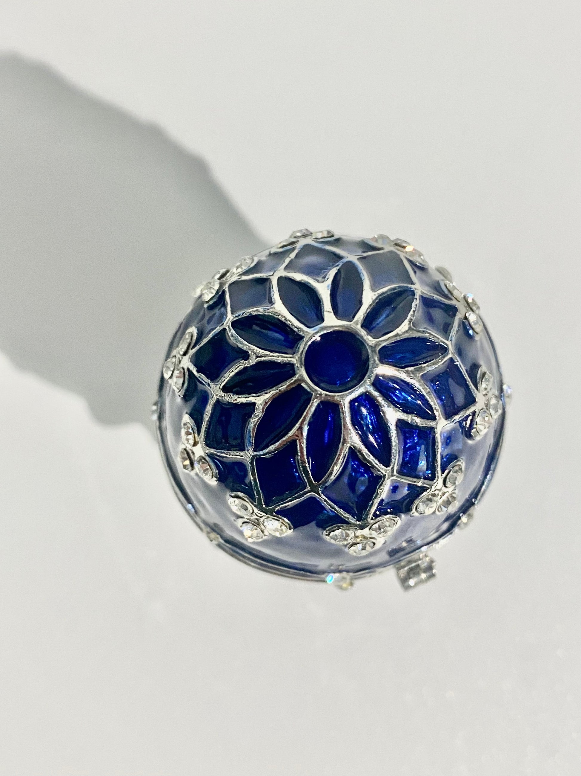 Blue and Silver Egg Trinket Box
