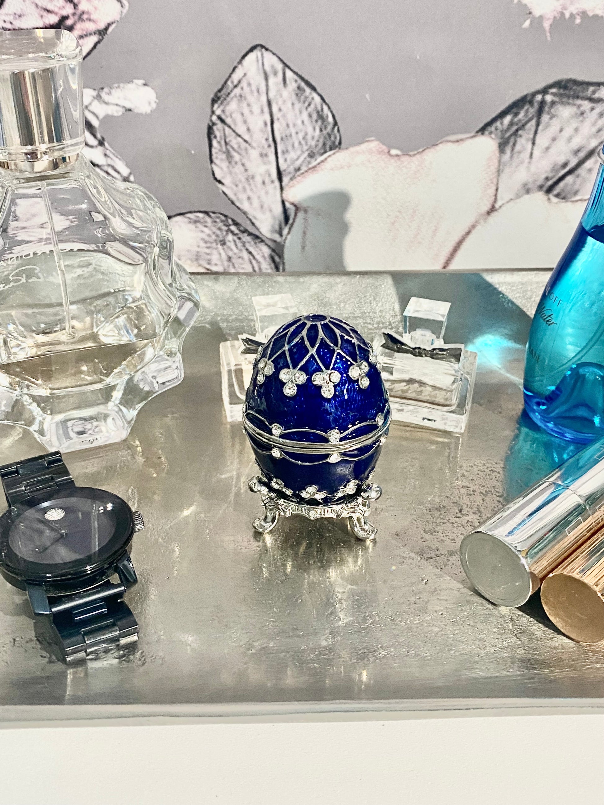 Blue and Silver Trinket Box
