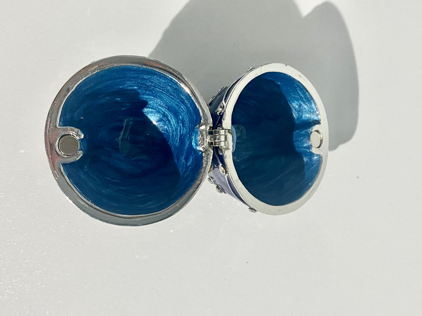 Blue and Silver Egg Trinket Box