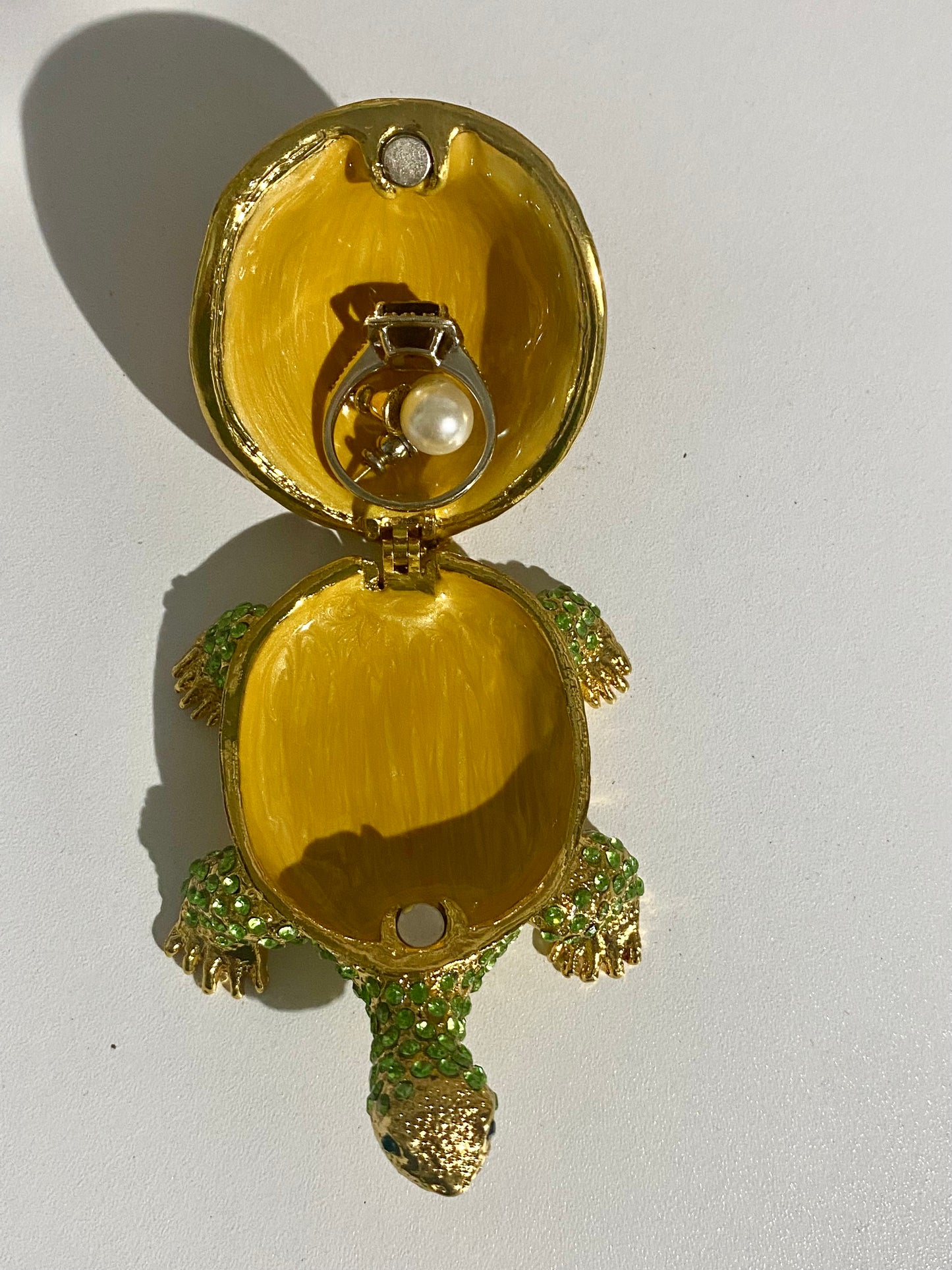 Gold and Emerald Turtle Trinket Box