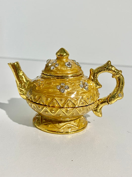 Gold Teapot Trinket Box