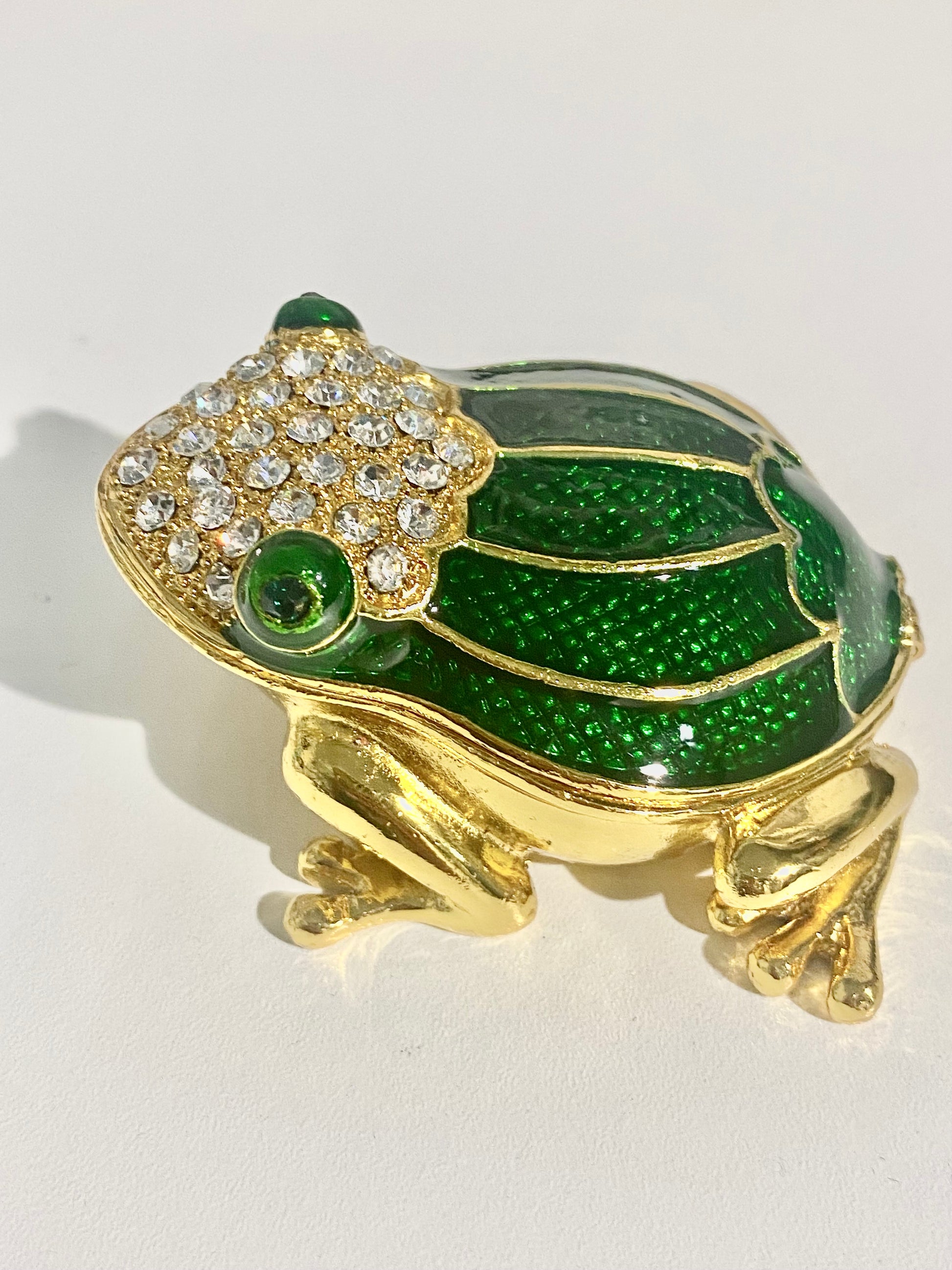 Dark Emerald Toad Trinket Box