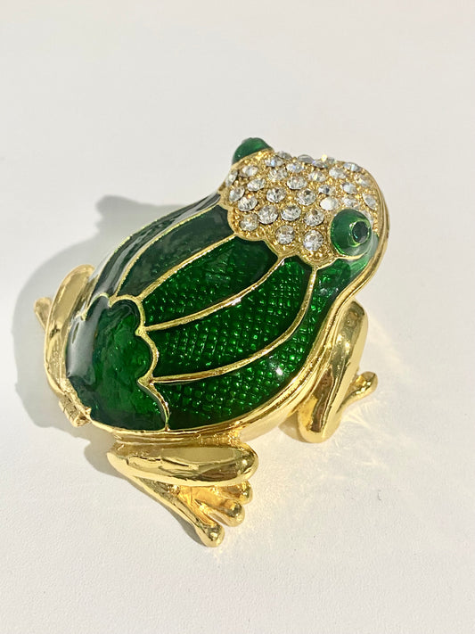 Dark Emerald Toad Trinket Box