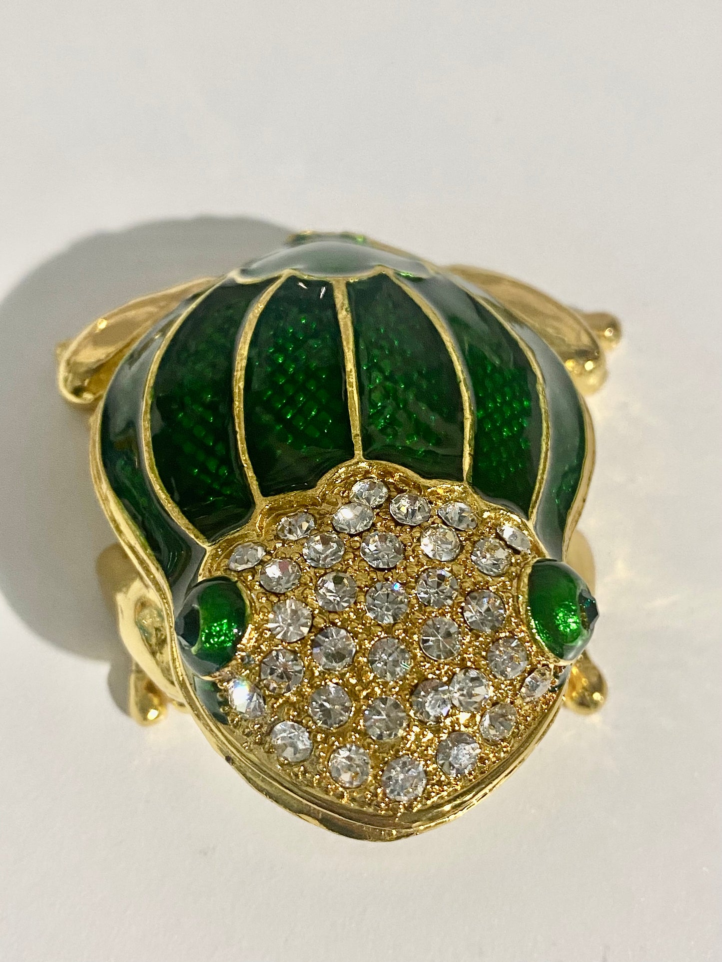 Dark Emerald Toad Trinket Box