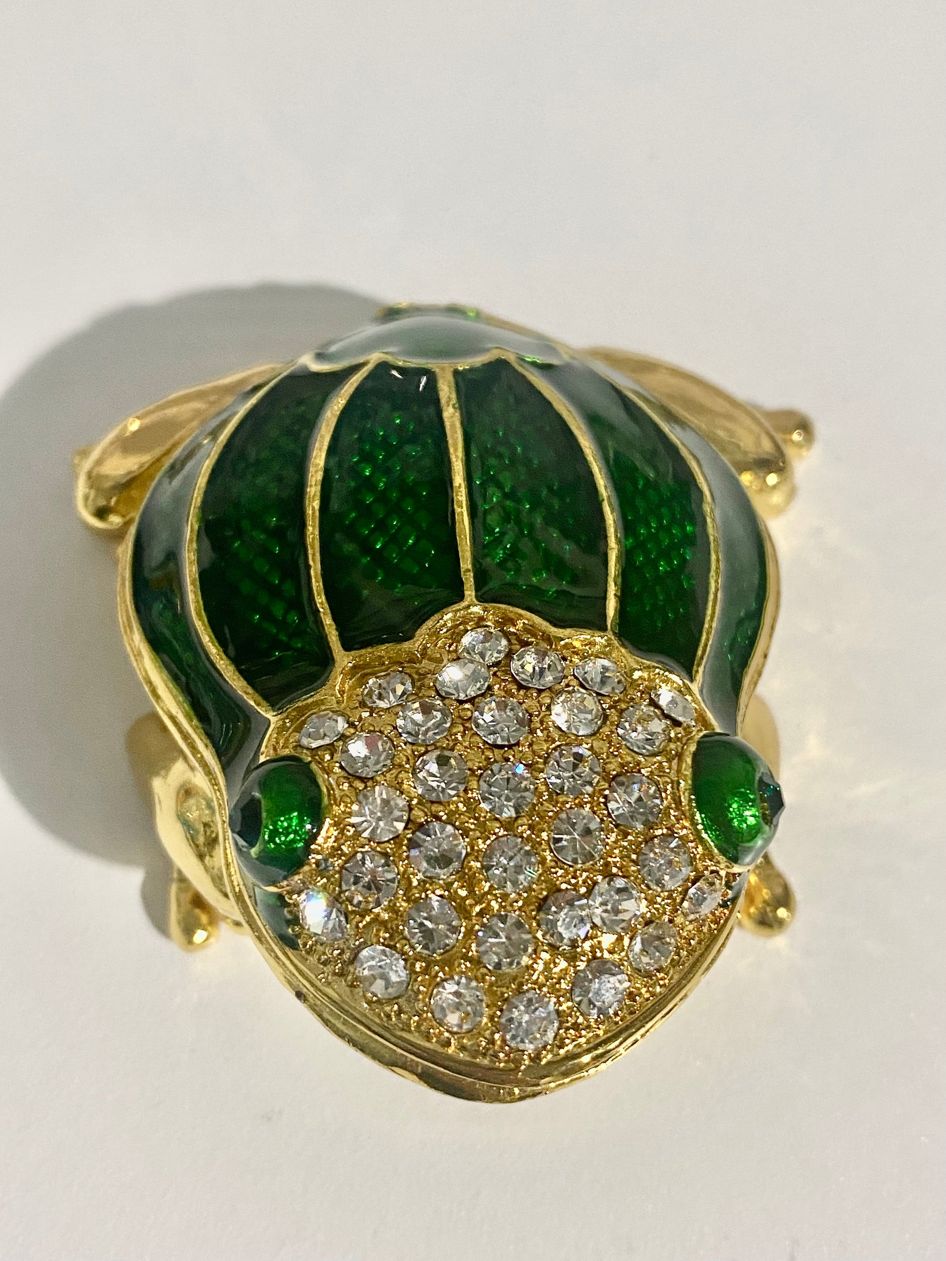 Dark Emerald Toad Trinket Box