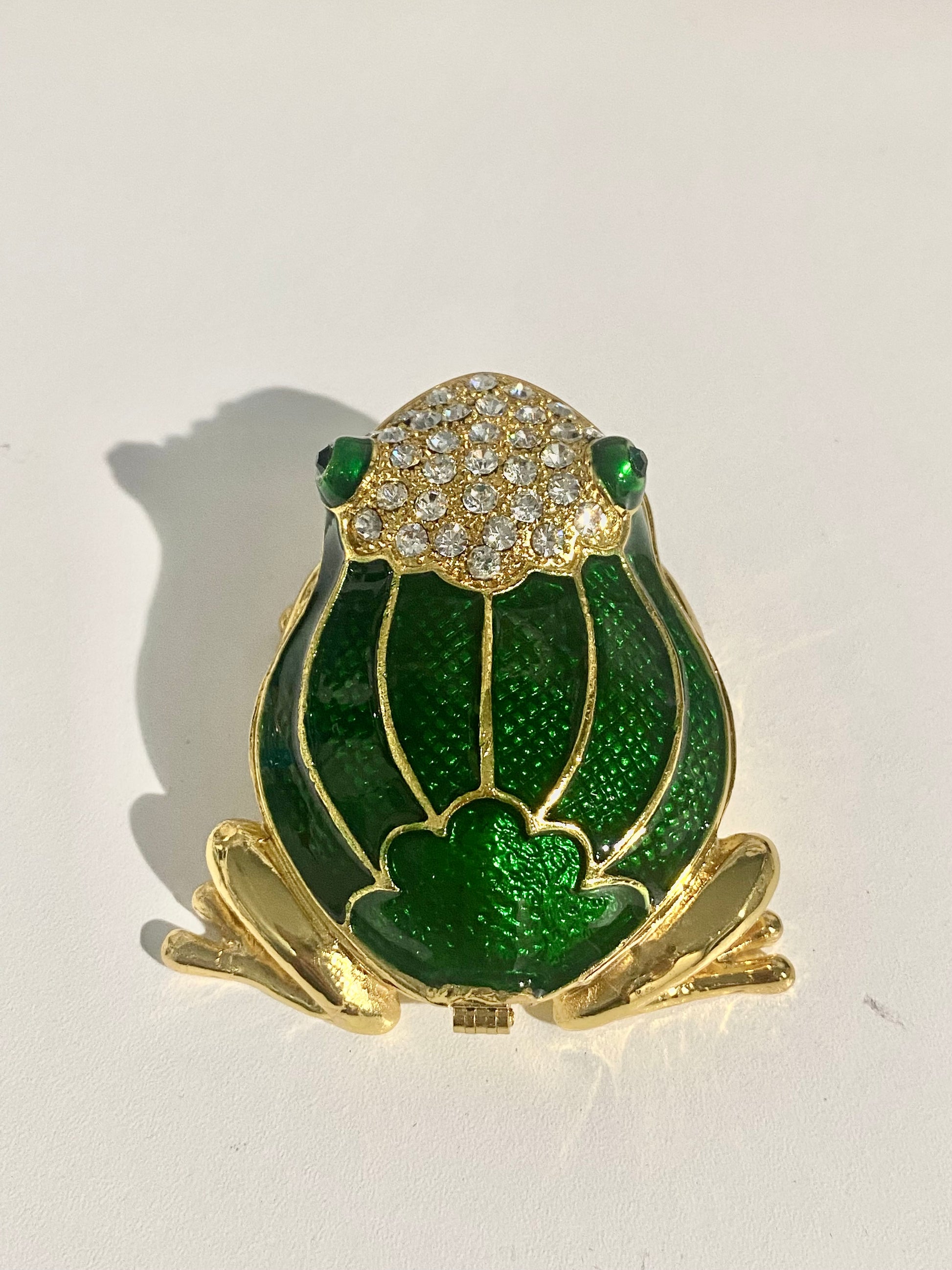 Dark Emerald Toad Trinket Box