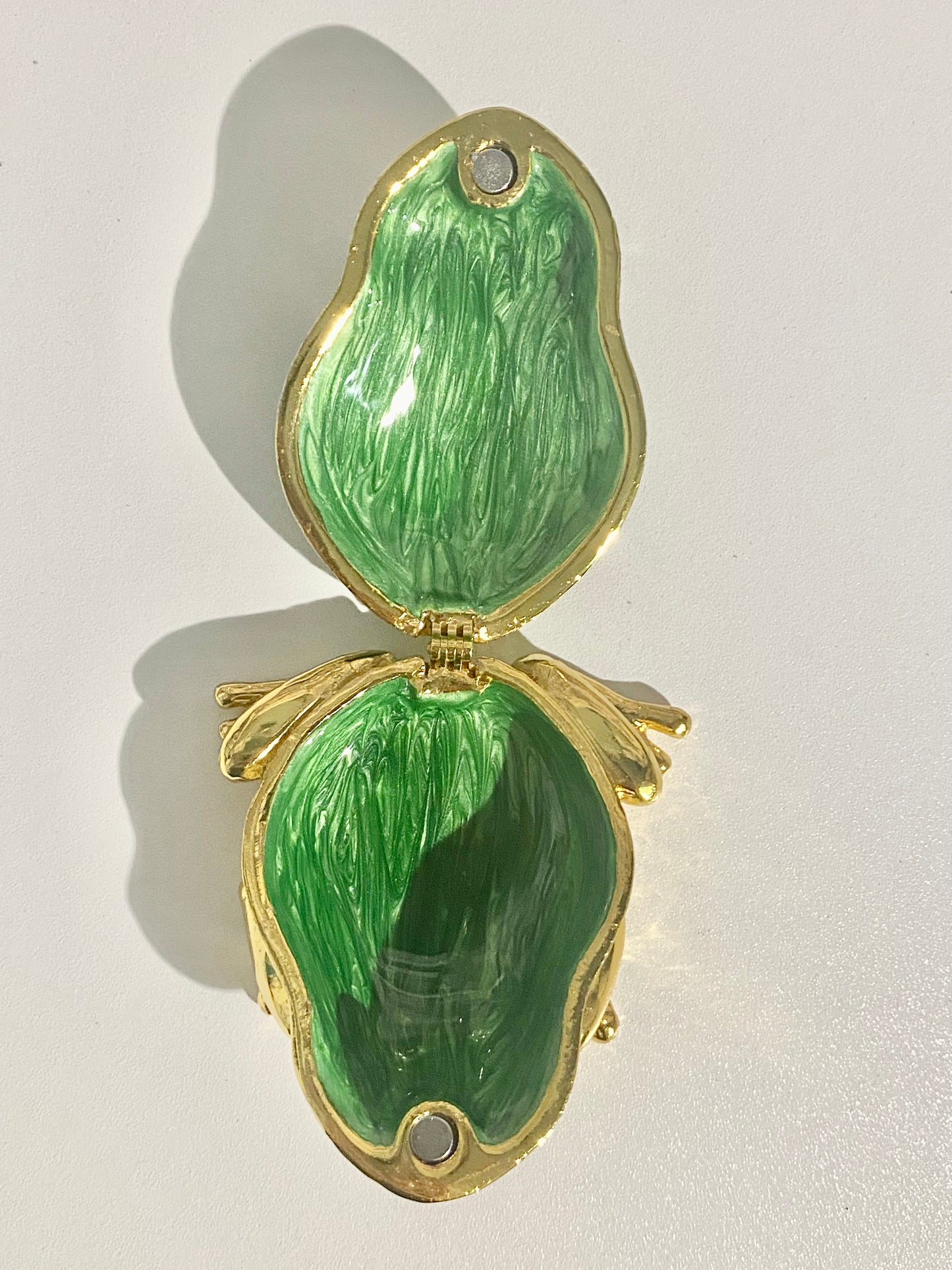 Dark Emerald Toad Trinket Box