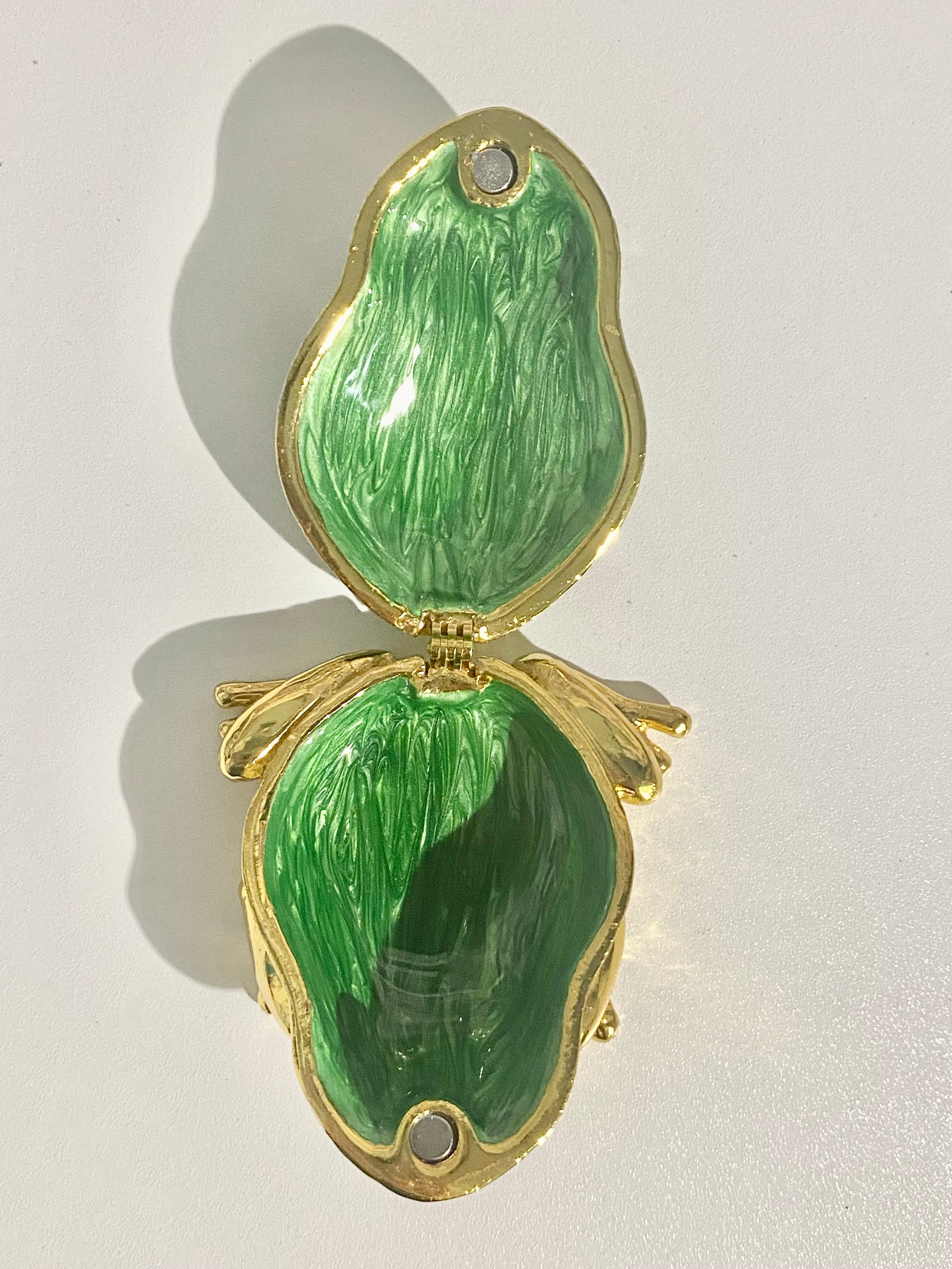 Dark Emerald Toad Trinket Box