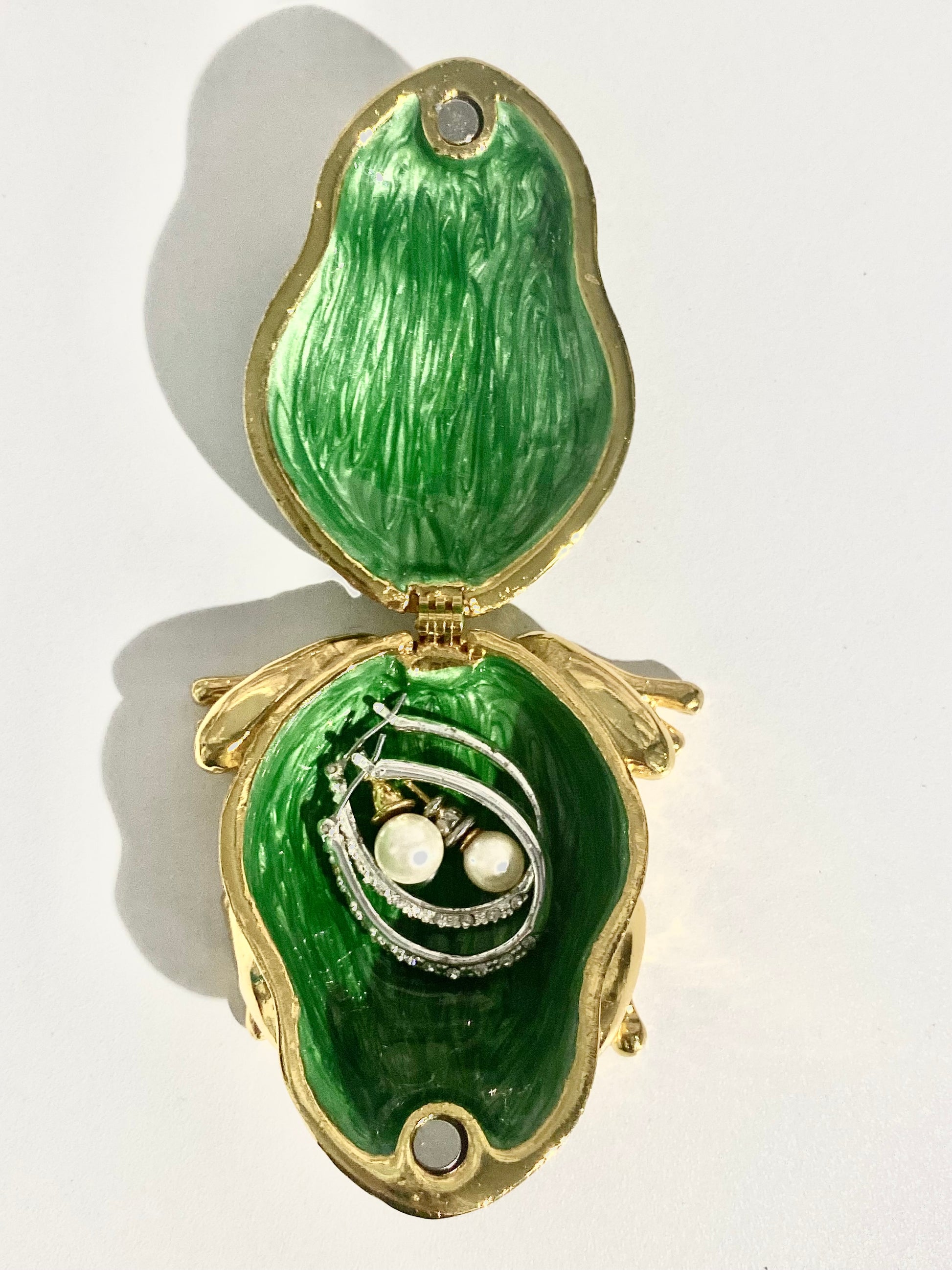 Dark Emerald Toad Trinket Box