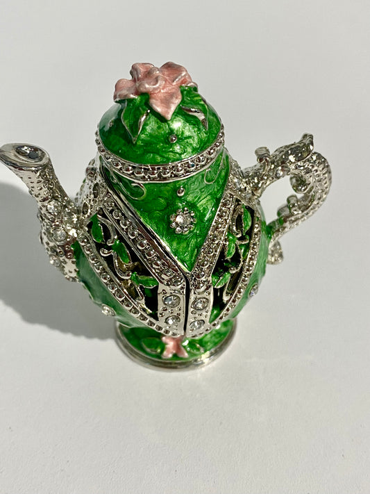 Green Teapot Trinket Box
