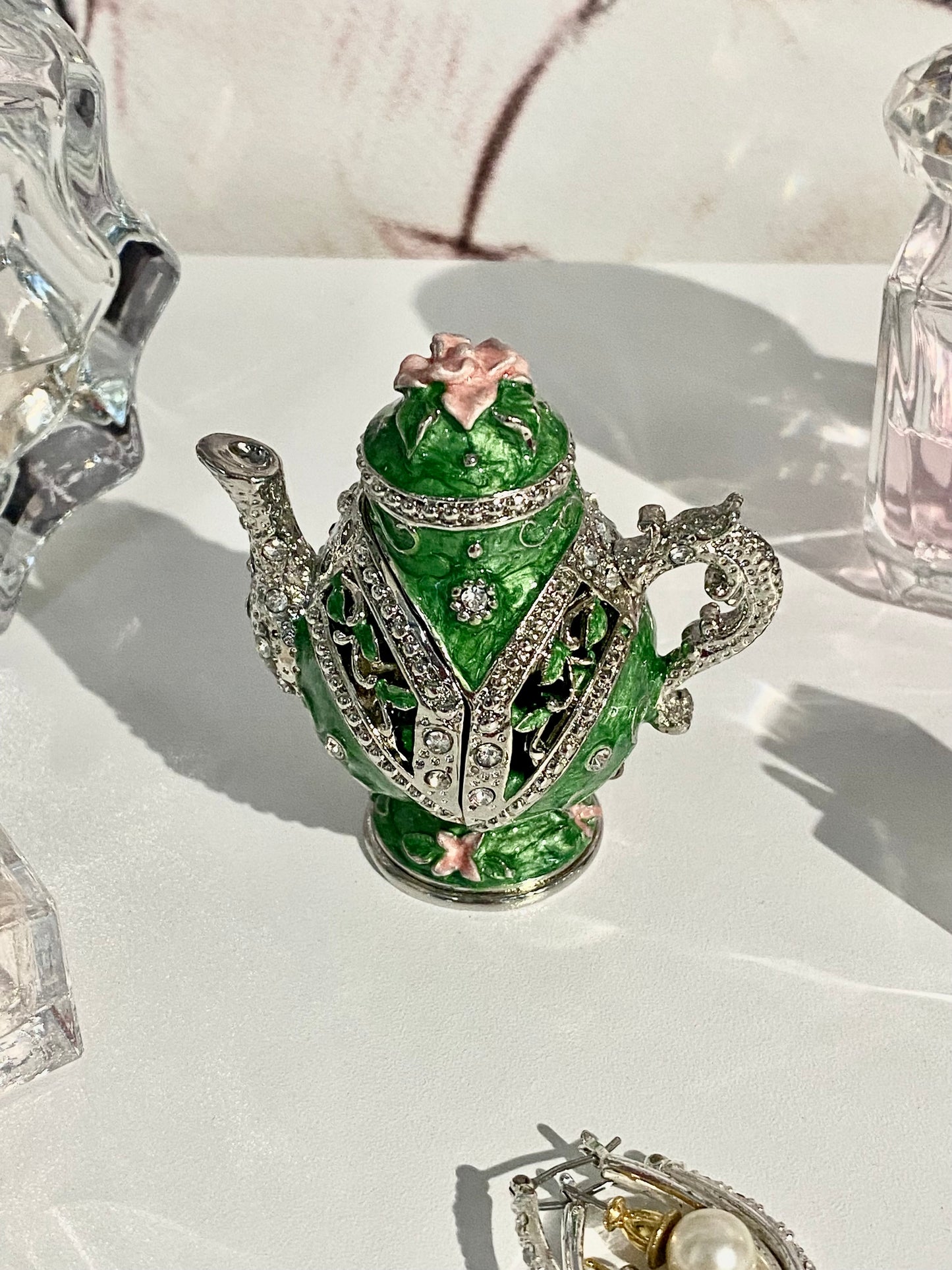 Green Teapot Trinket Box
