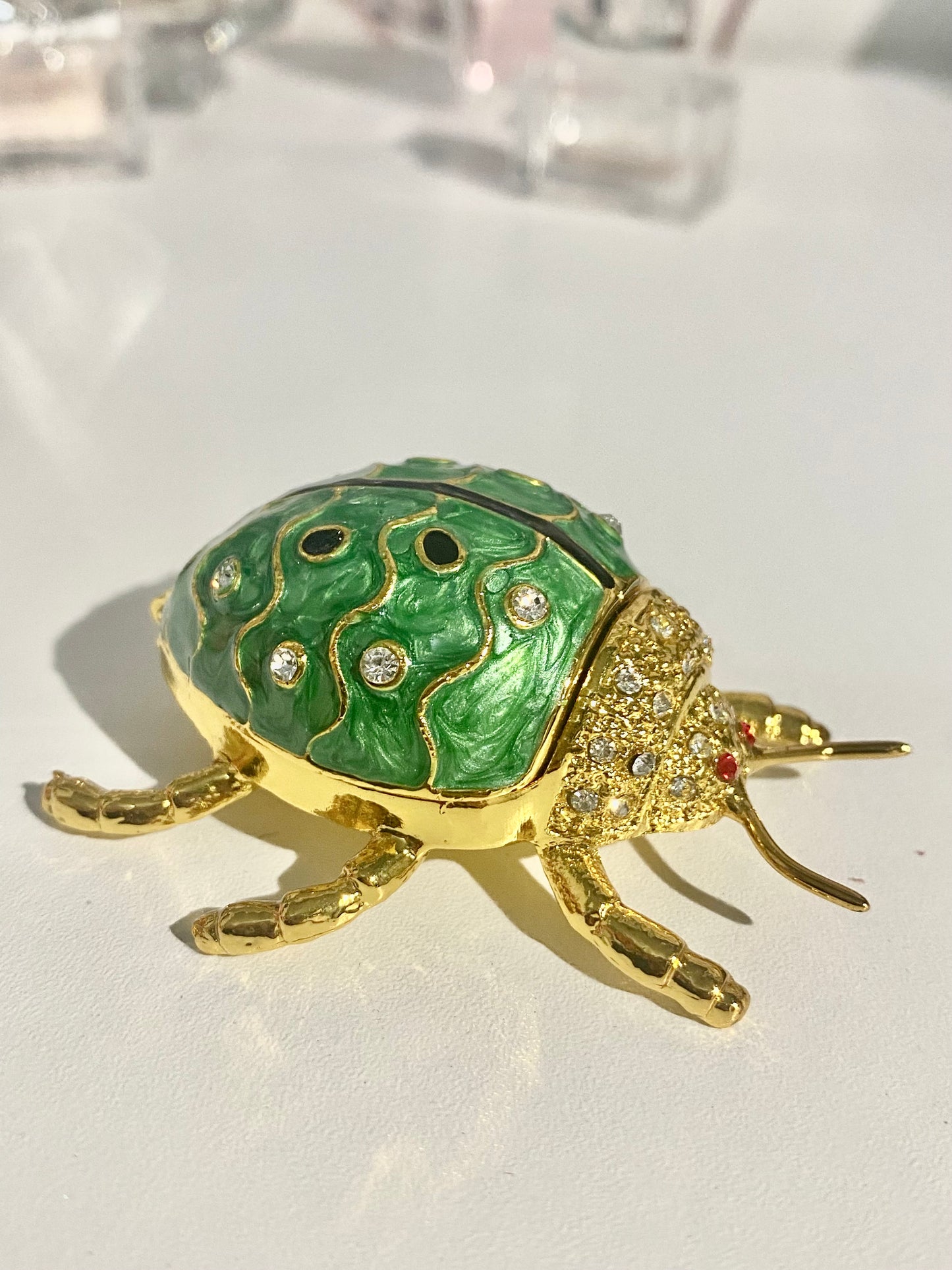 Green and Gold Beetle Trinket Box