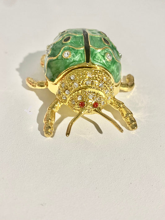 Green and Gold Beetle Trinket Box
