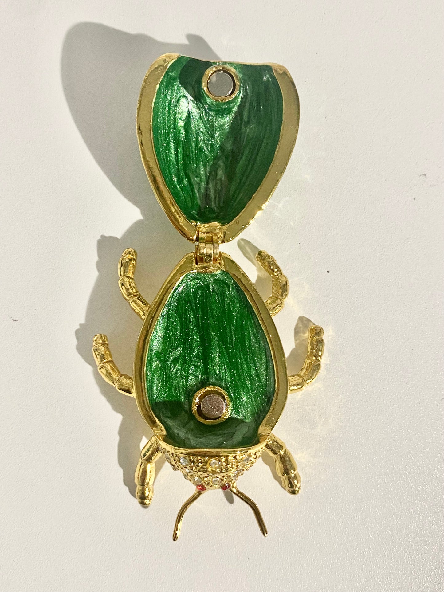 Green and Gold Beetle Trinket Box