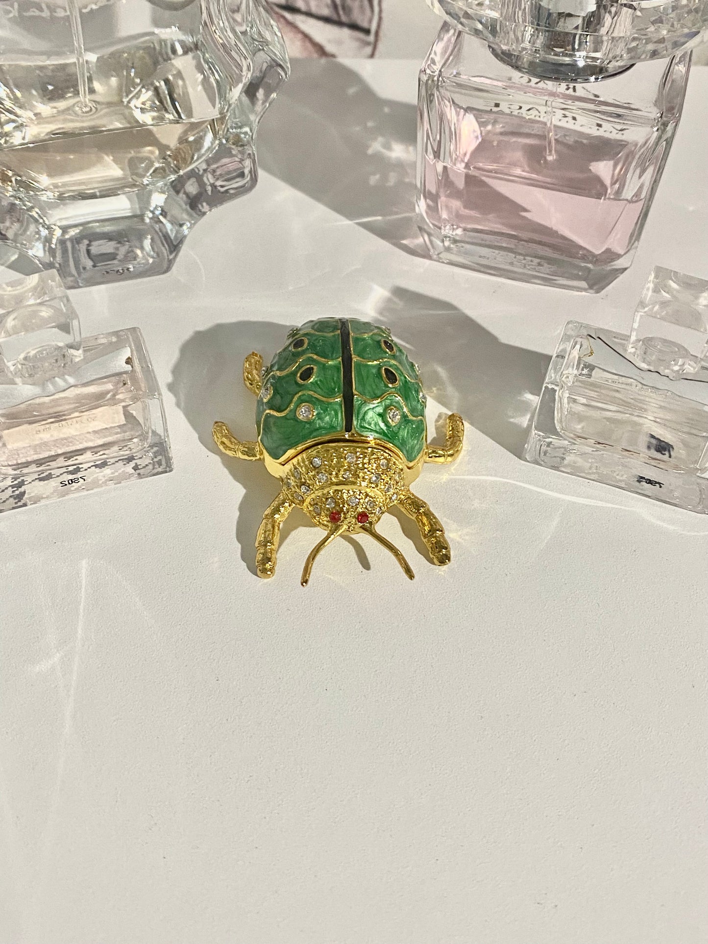 Green and Gold Beetle Trinket Box