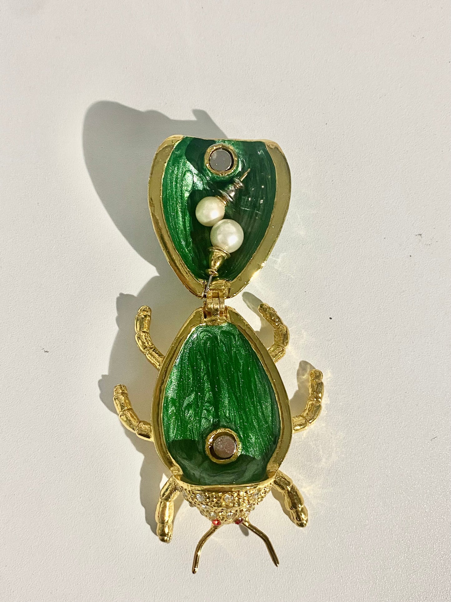 Green and Gold Beetle Trinket Box