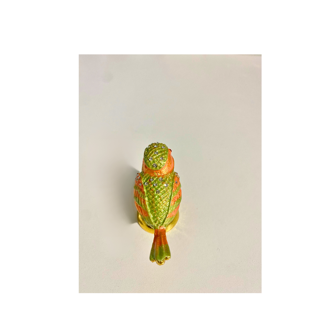 Green and Orange Robin Trinket Box