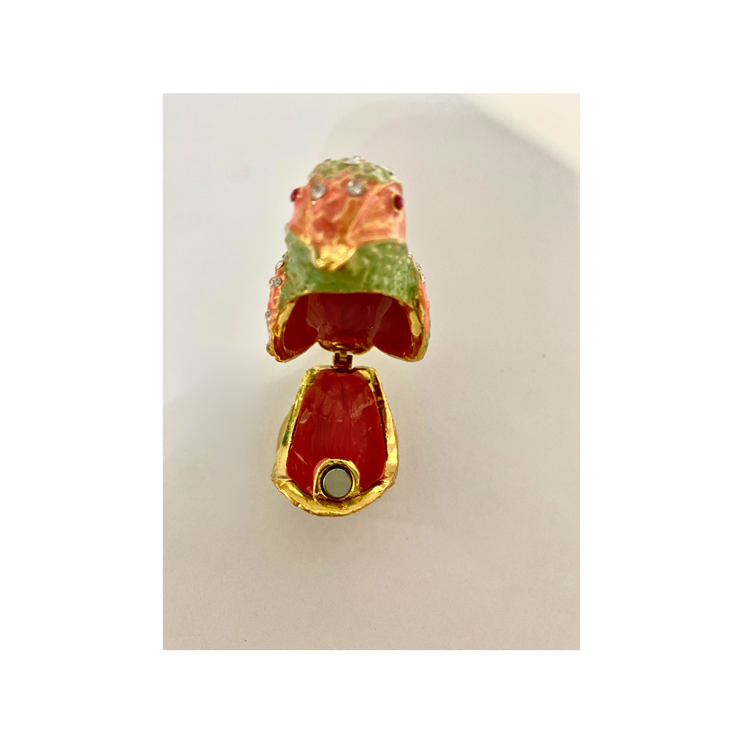 Green and Orange Robin Trinket Box