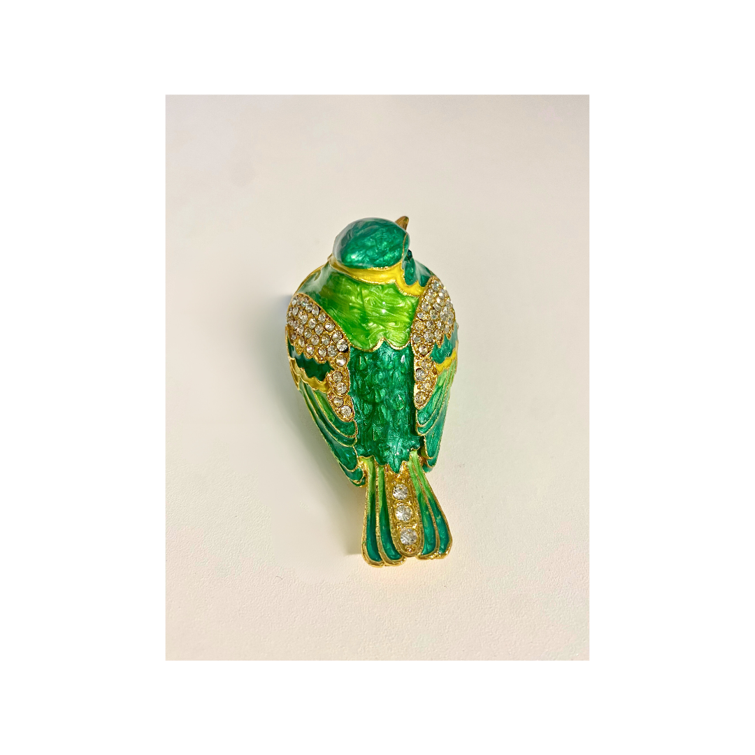 Green Robin Trinket Box