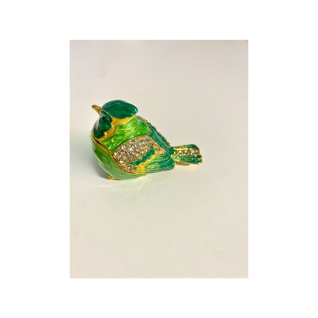 Green Robin Trinket Box
