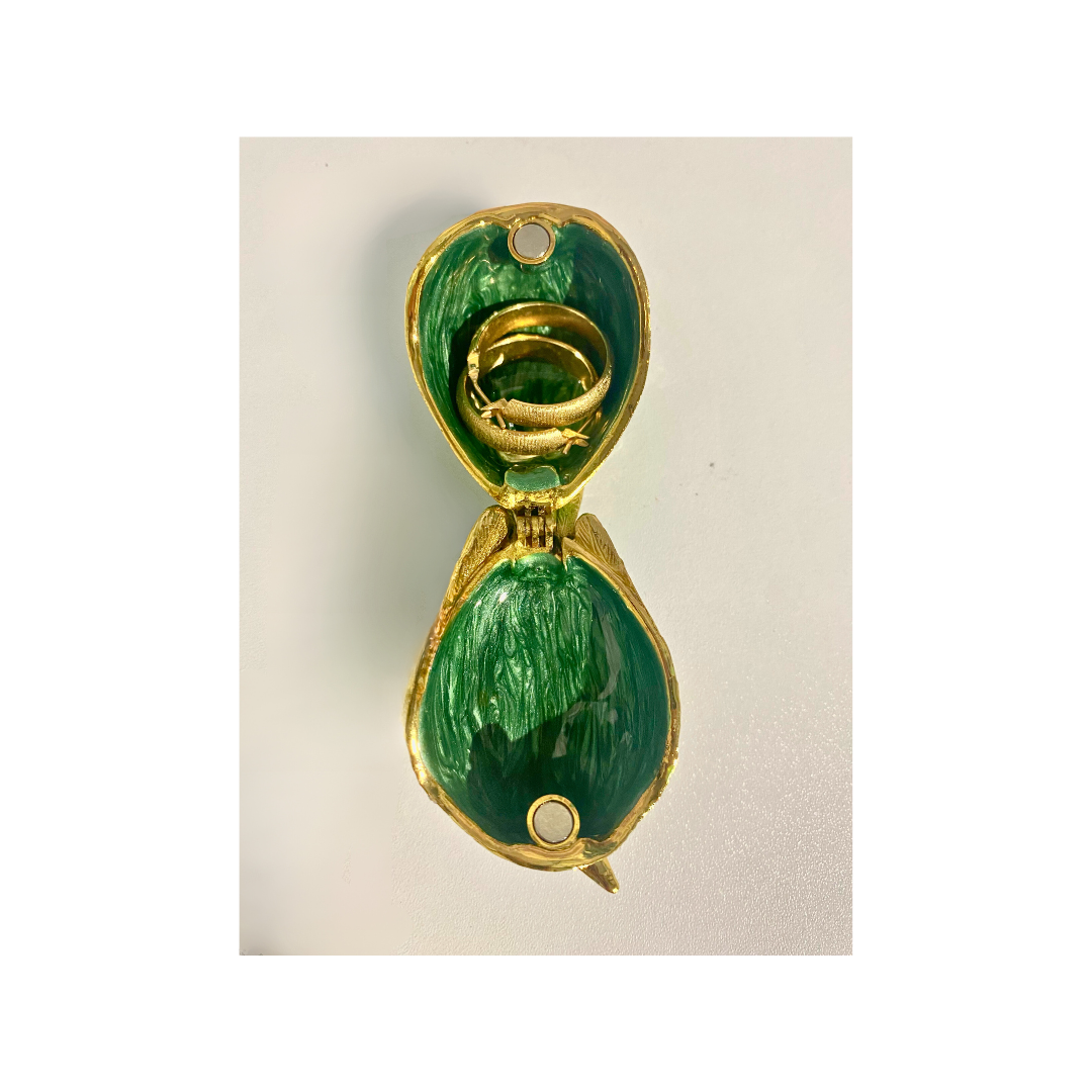 Green Robin Trinket Box