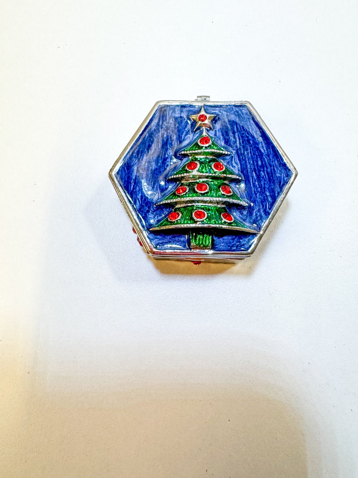 Christmas Tree on a Holiday Themed Trinket Box
