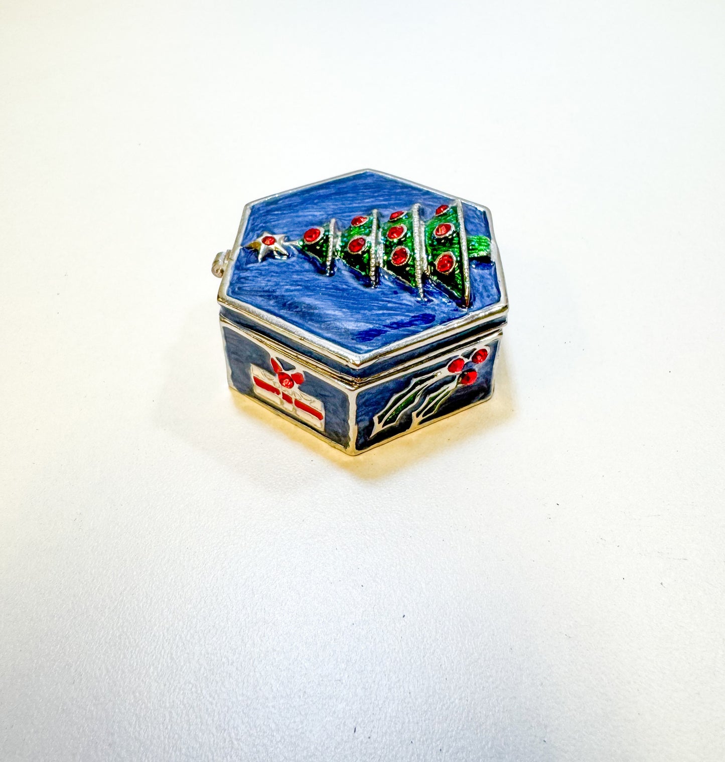 Christmas Tree on a Holiday Themed Trinket Box