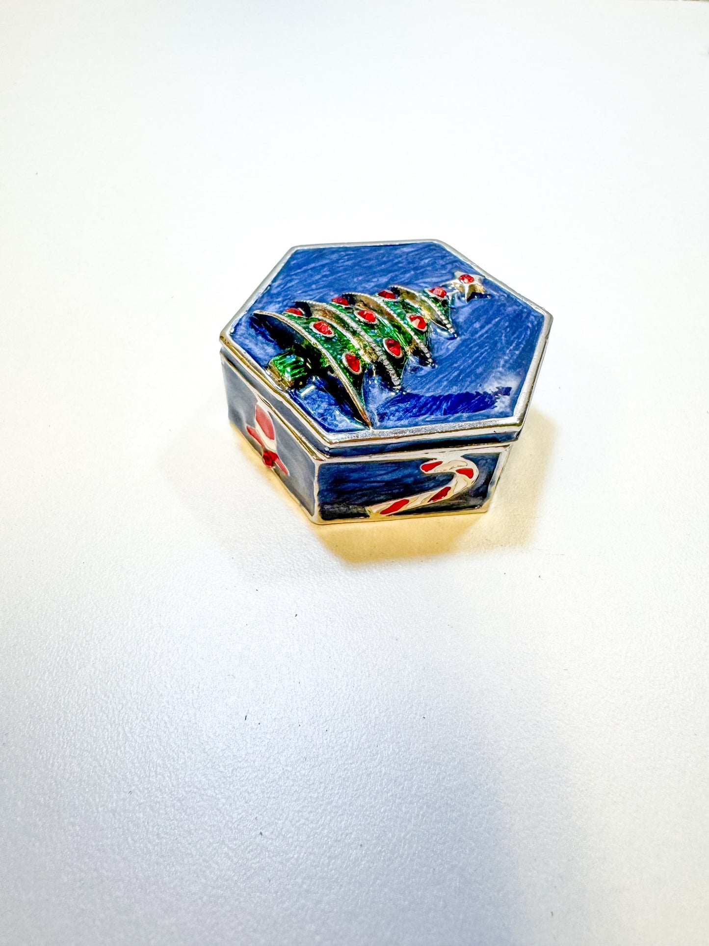 Christmas Tree on a Holiday Themed Trinket Box