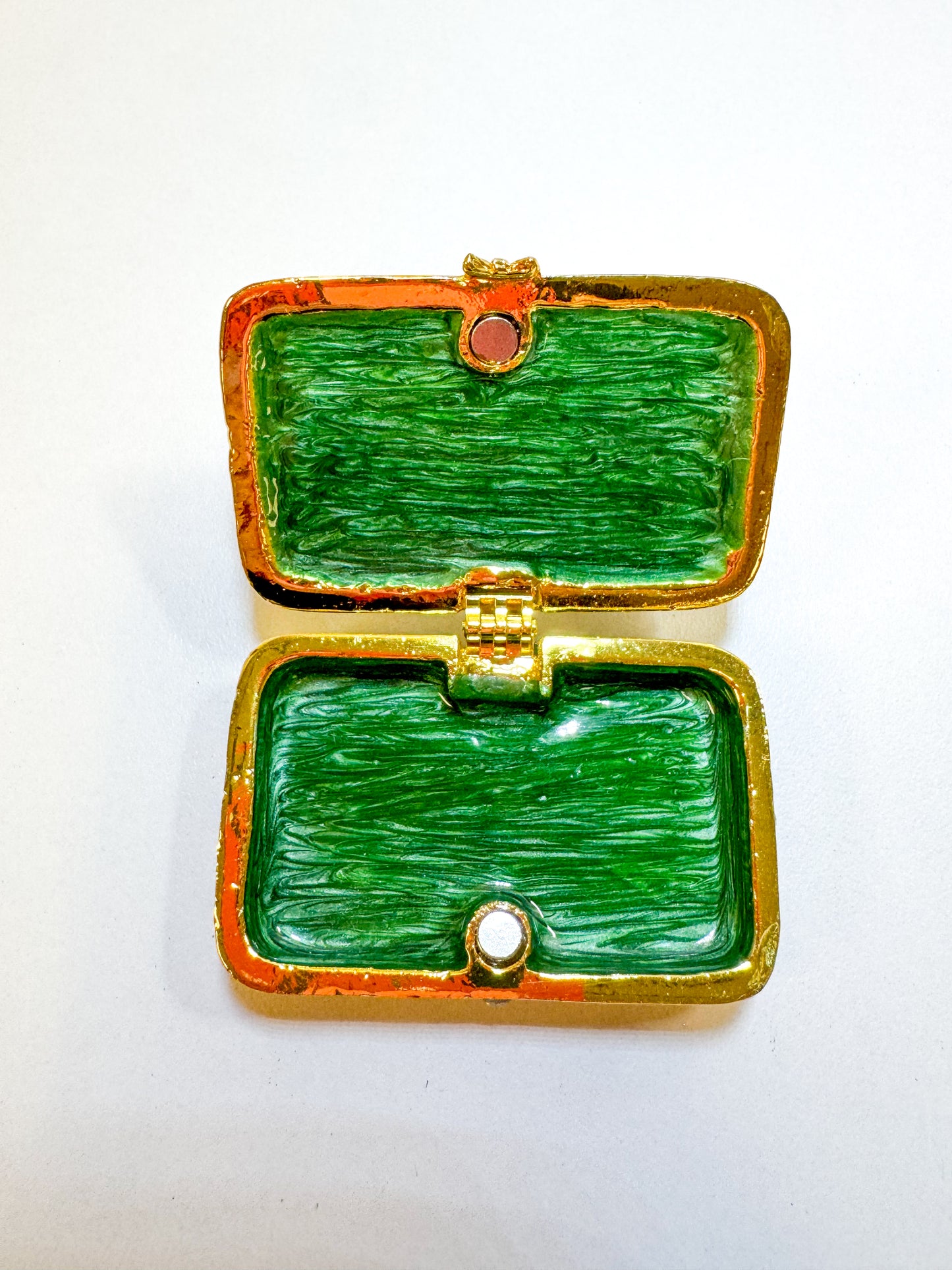 Vintage Red & Green Sewing Machine Trinket Box