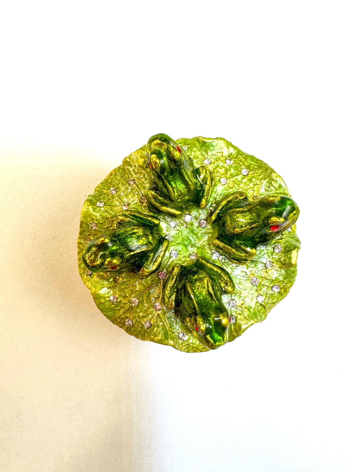 Four Frogs On a Lily Pad Trinket Box