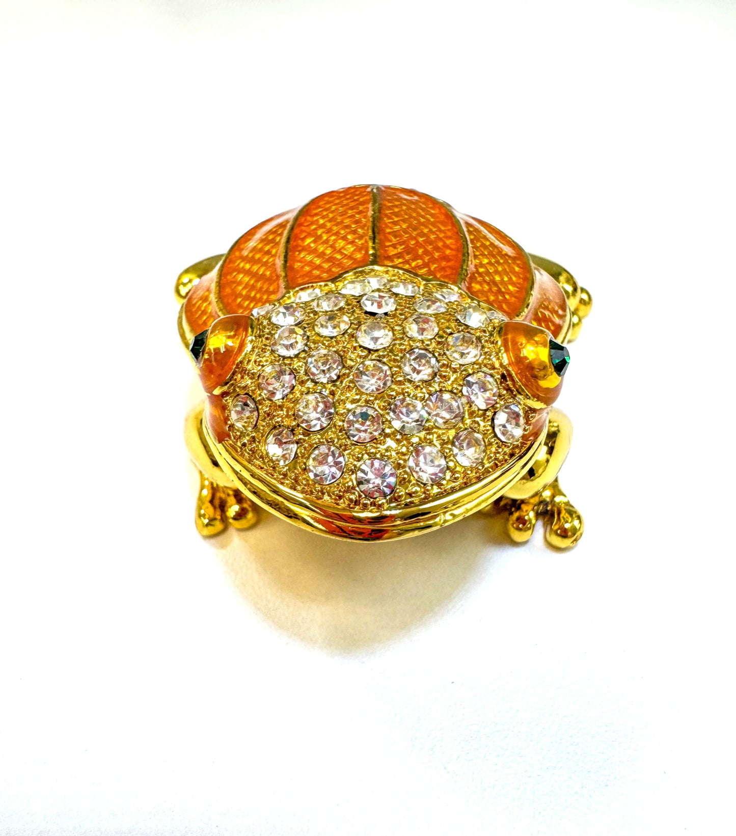 Fire Opal Orange Toad Trinket Box