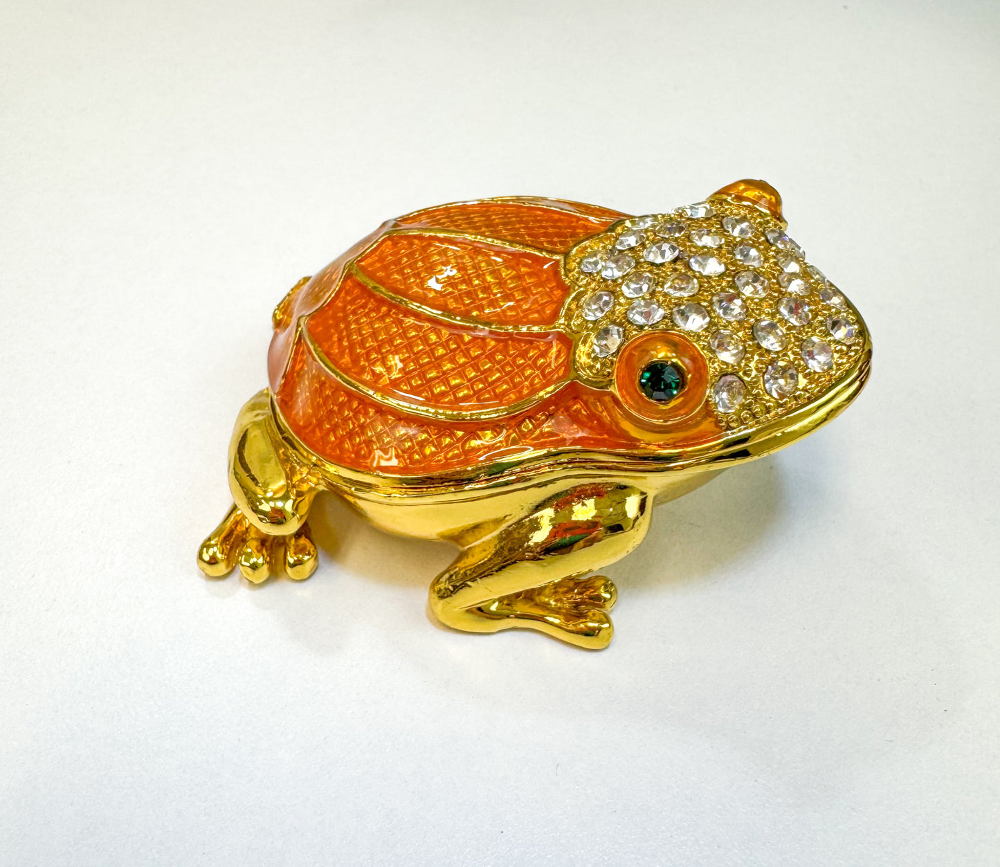 Fire Opal Orange Toad Trinket Box